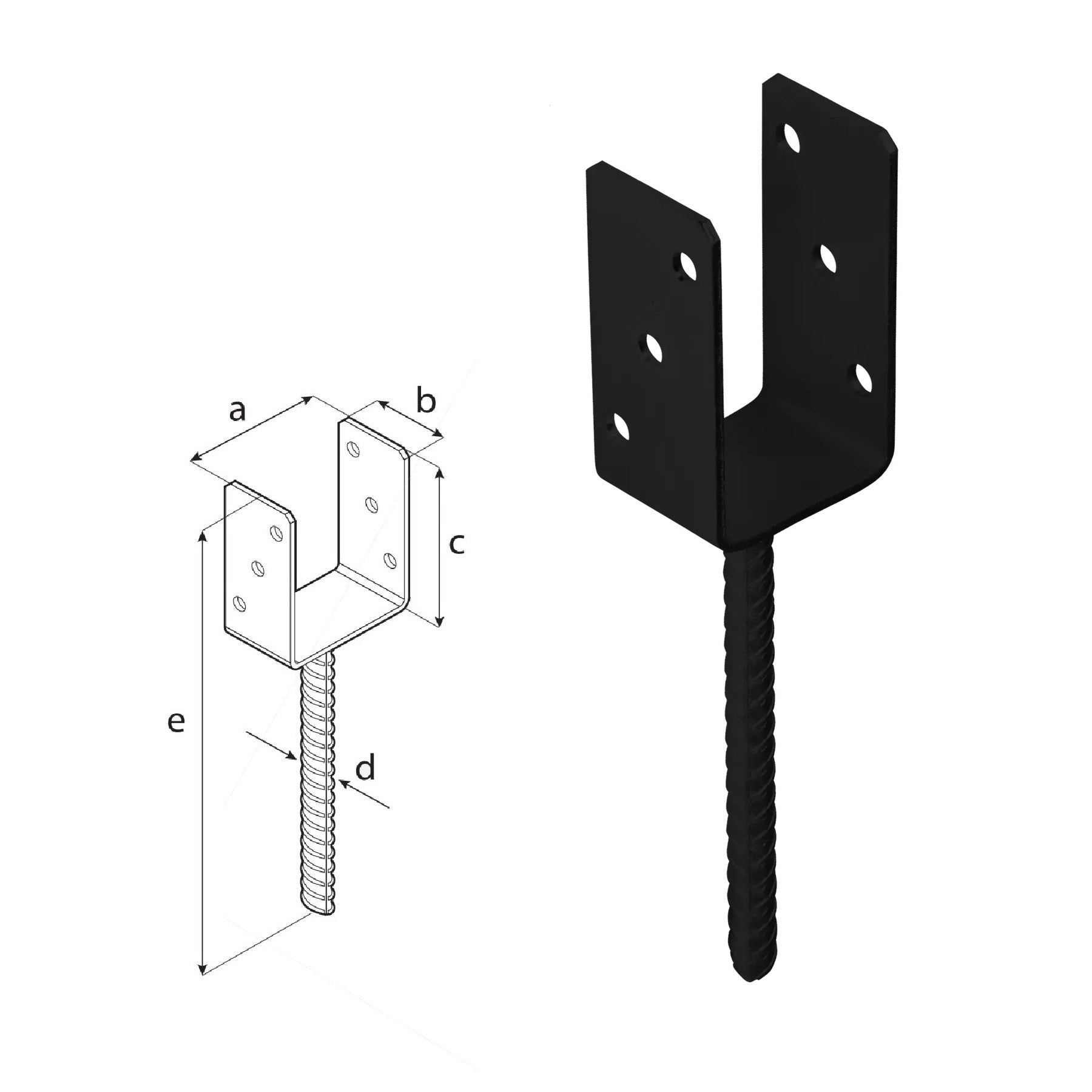 DOMAX PS zapuštěná patka sloupku typu U C 70
