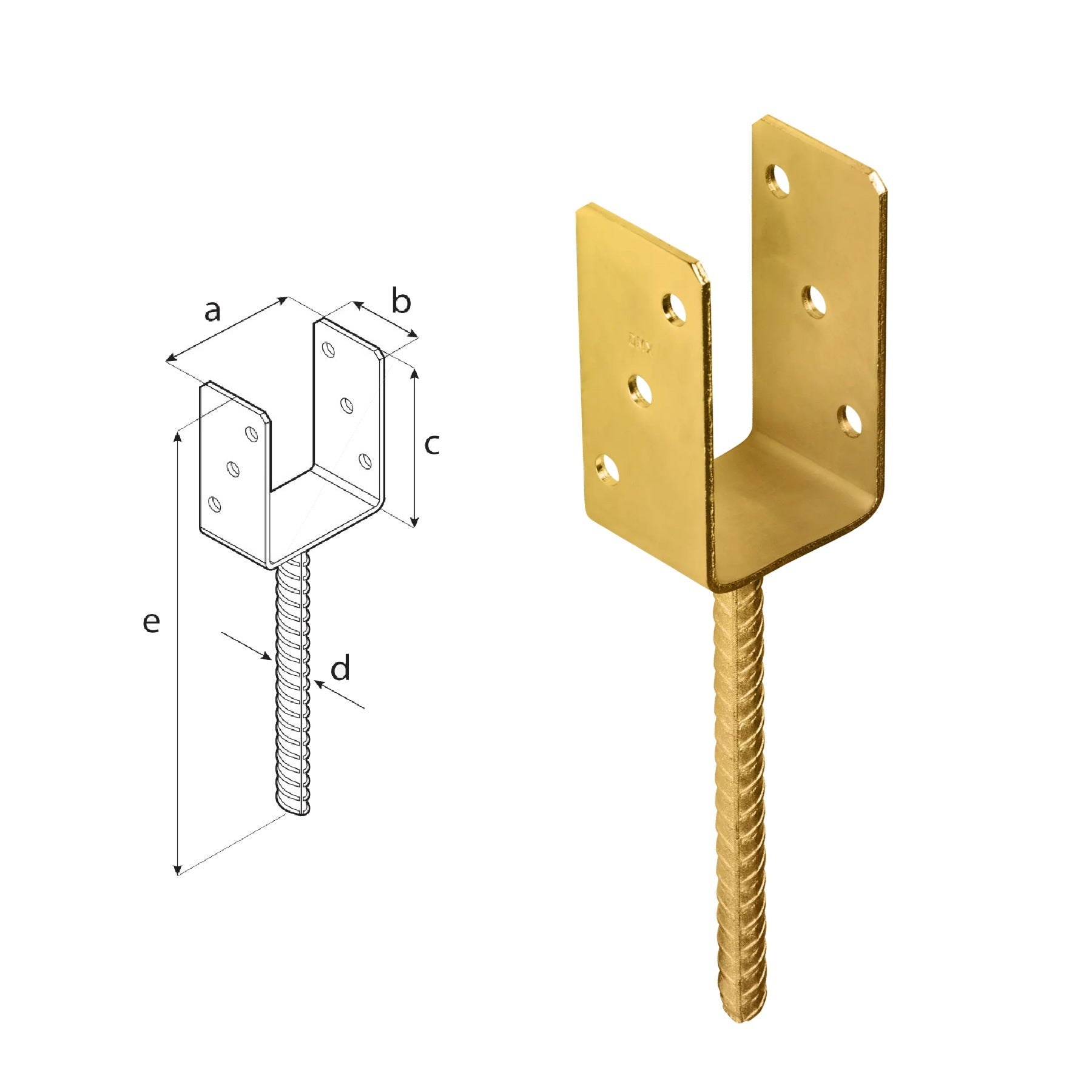 DOMAX PS zapuštěná patka sloupku typu U ZNZ 70
