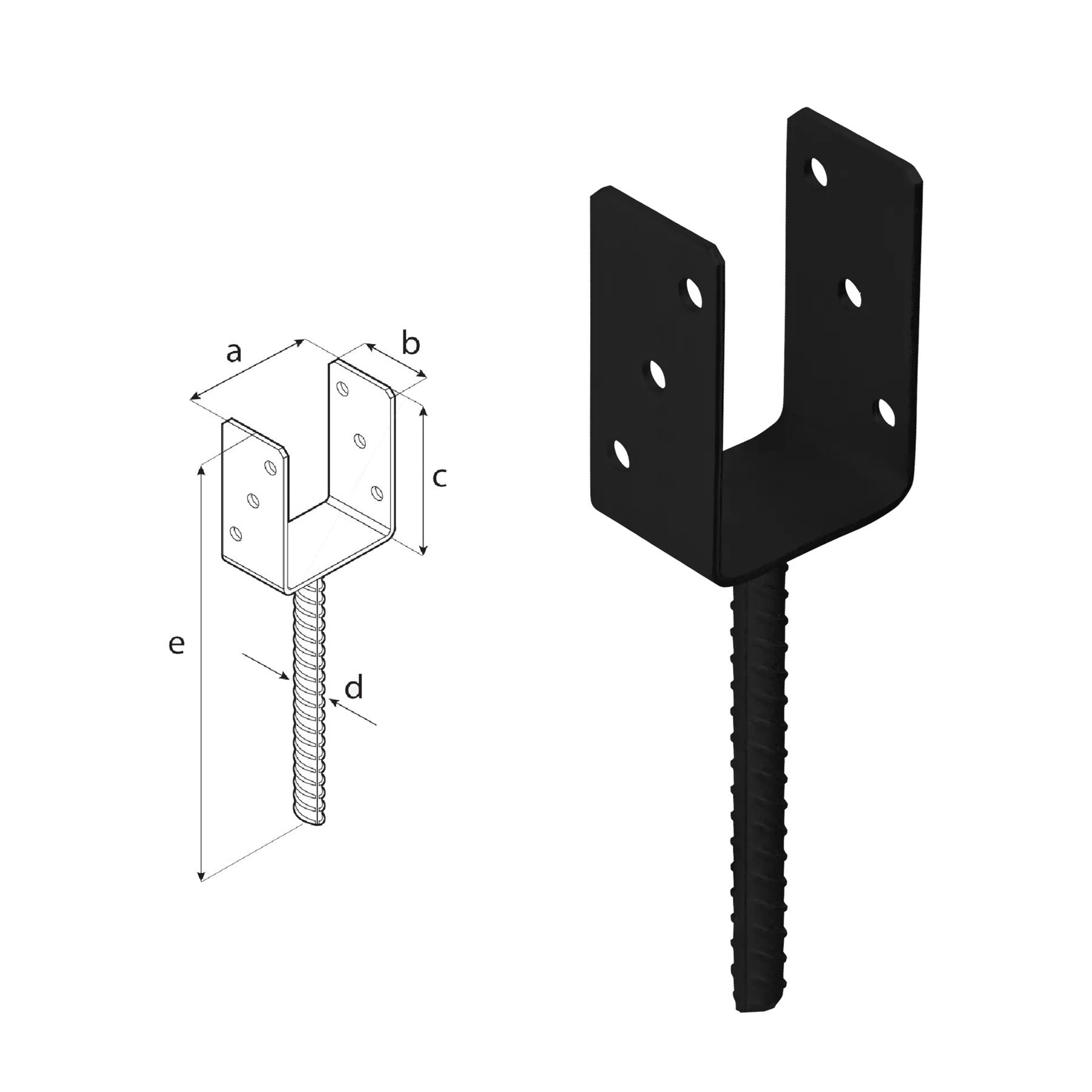 DOMAX PS zapuštěná patka sloupku typu U C 80
