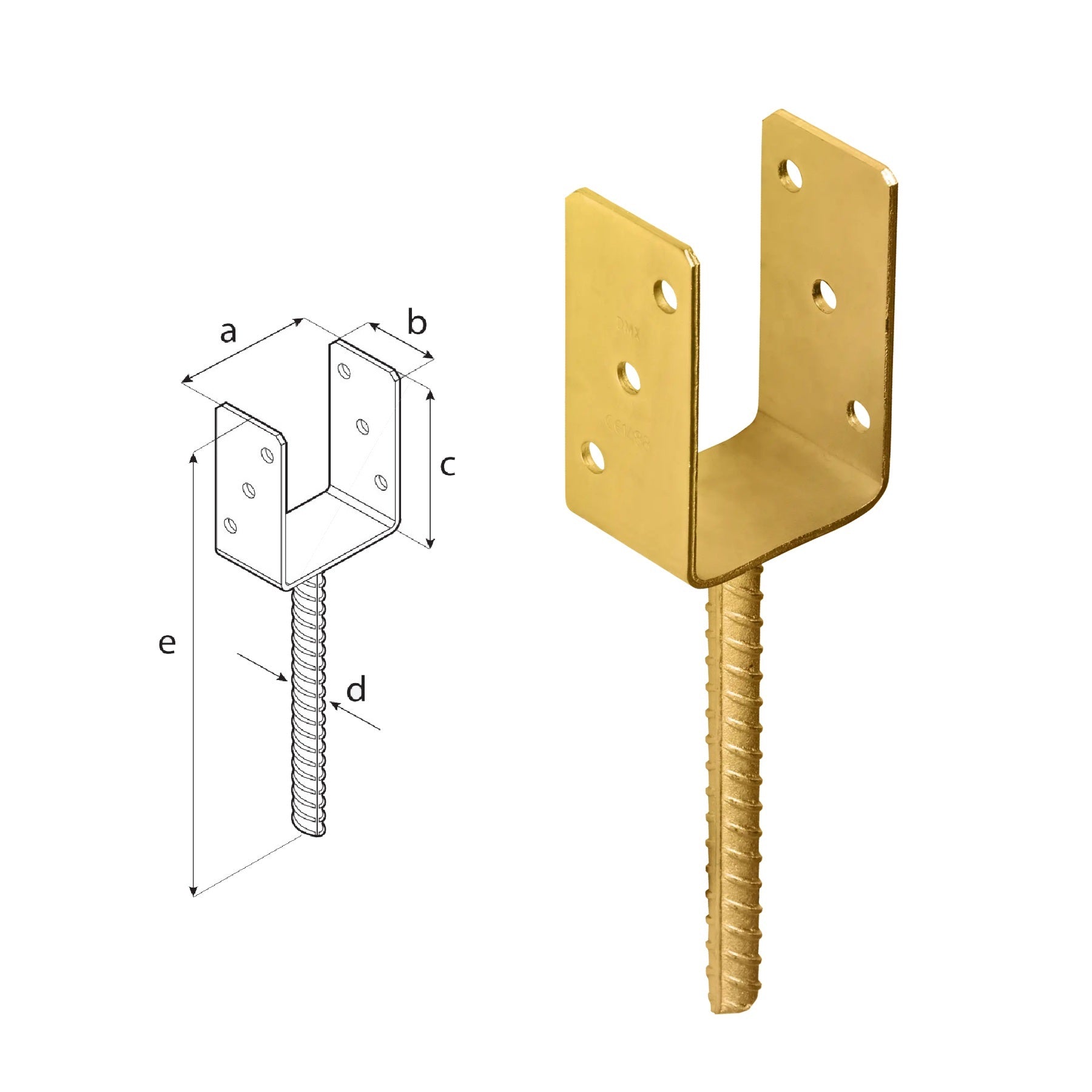 DOMAX PS zapuštěná patka sloupku typu U ZNZ 80