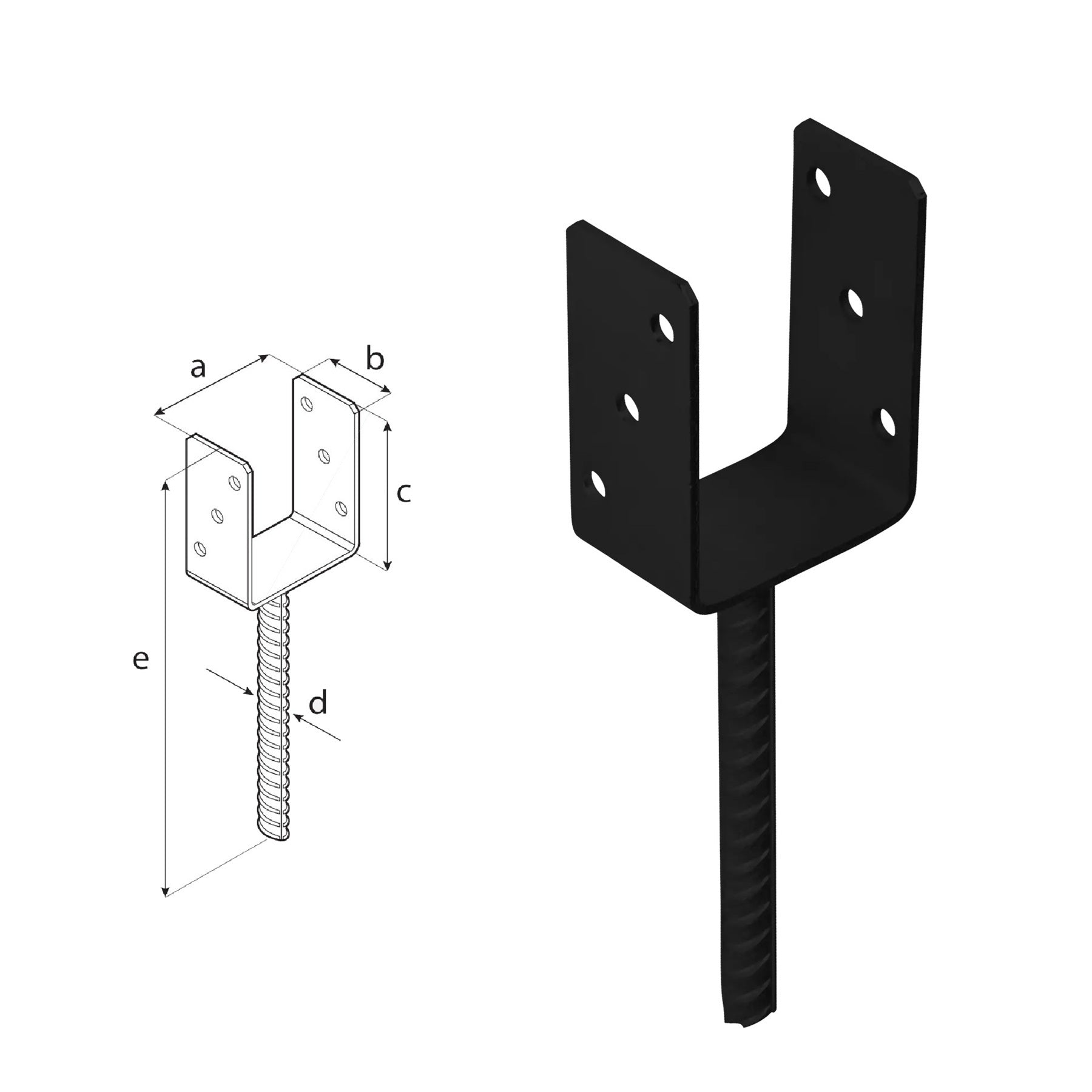 DOMAX PS zapuštěná patka sloupku typu U C 90
