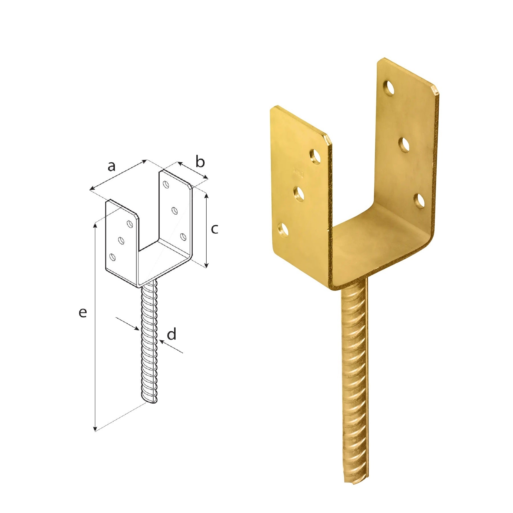 DOMAX PS zapuštěná patka sloupku typu U ZNZ 90