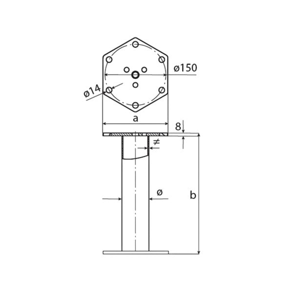 DOMAX PWB prodloužení patky sloupku PWM 300
