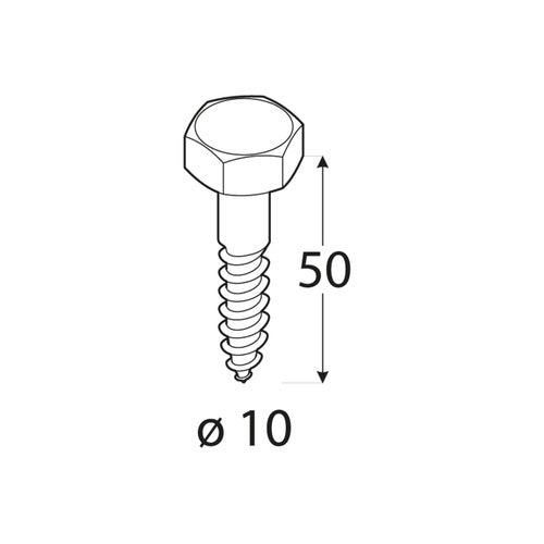 DOMAX PWD Ø10 mm vrut do dřeva