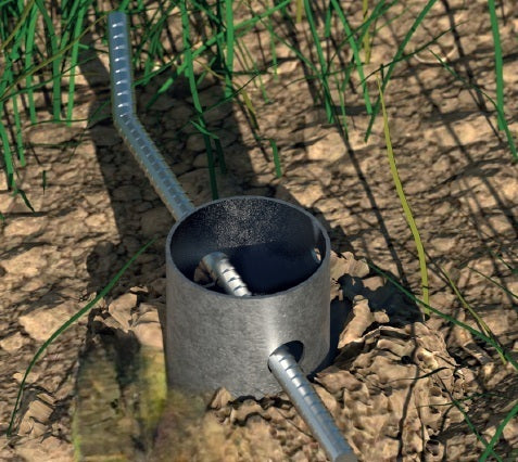 DOMAX PWE tyč k šroubovacím patkám sloupku PWG a PWU montáž