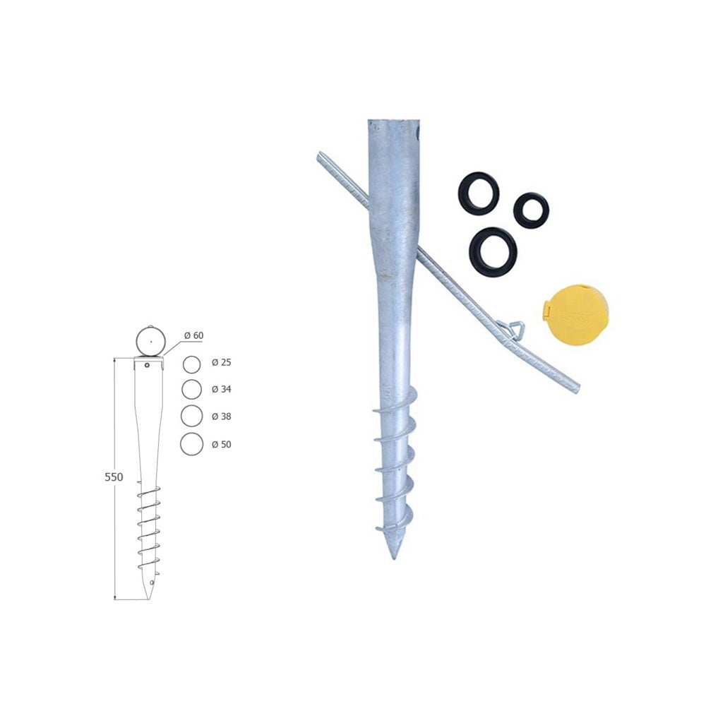 DOMAX PWO zemní šroubovací patka sloupku s distančním prvkem 60 technické parametry