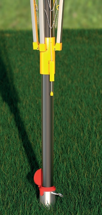 DOMAX PWO zemní šroubovací patka sloupku s distančním prvkem montáž