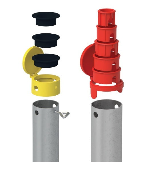 DOMAX PWO zemní šroubovací patka sloupku s distančním prvkem složení