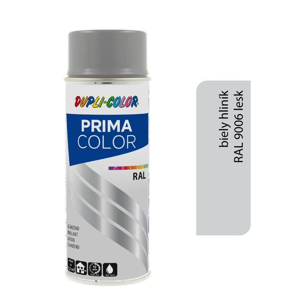 DUPLI COLOR Prima Akrylová barva ve spreji RAL 9006 Bílý hliník lesk