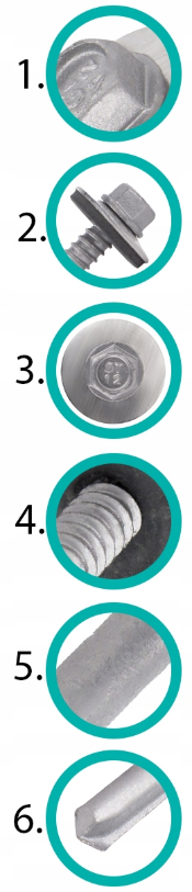 ETANCO GTR 12 SP Ø5,5 / 6,3 mm šroub pro upevnění sendvičových panelů s podložkou A19