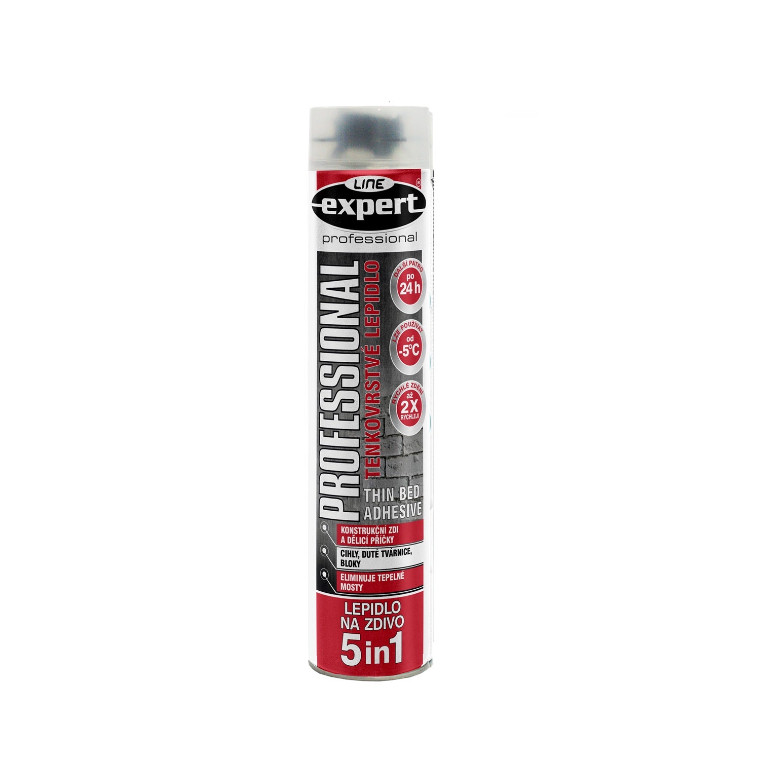 EXPERT LINE PROFESSIONAL tenkovrstvé PUR lepidlo na zdivo 5v1 750 ml