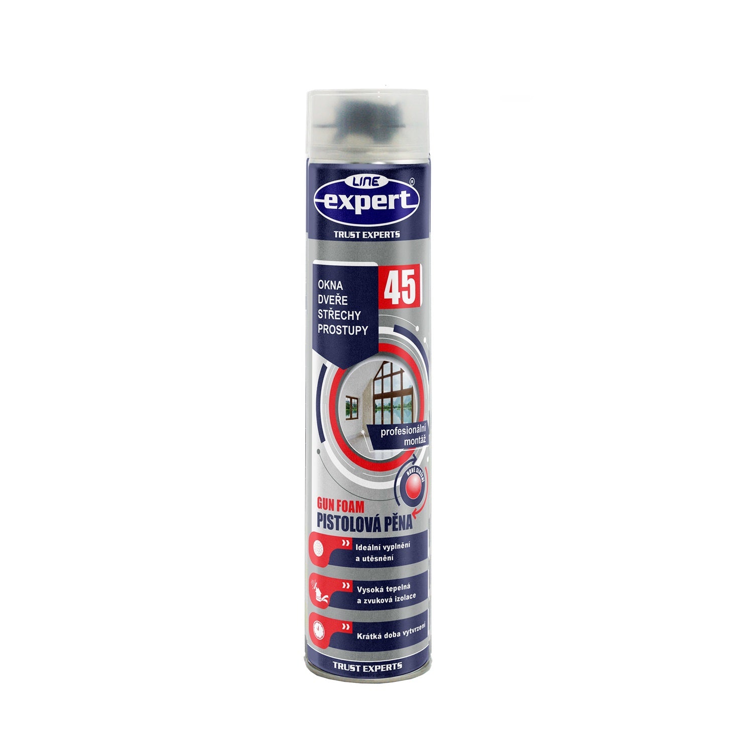 EXPERT LINE GUN FOAM 45 letní montážní PUR pěna pistole 750 ml