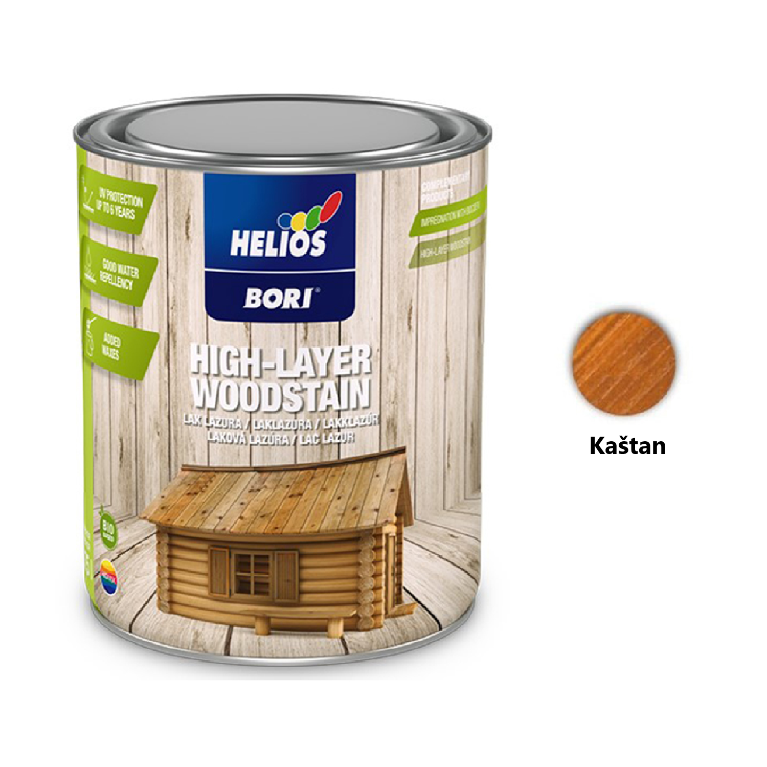 HELIOS BORI Laková lazura na dřevo - kaštan