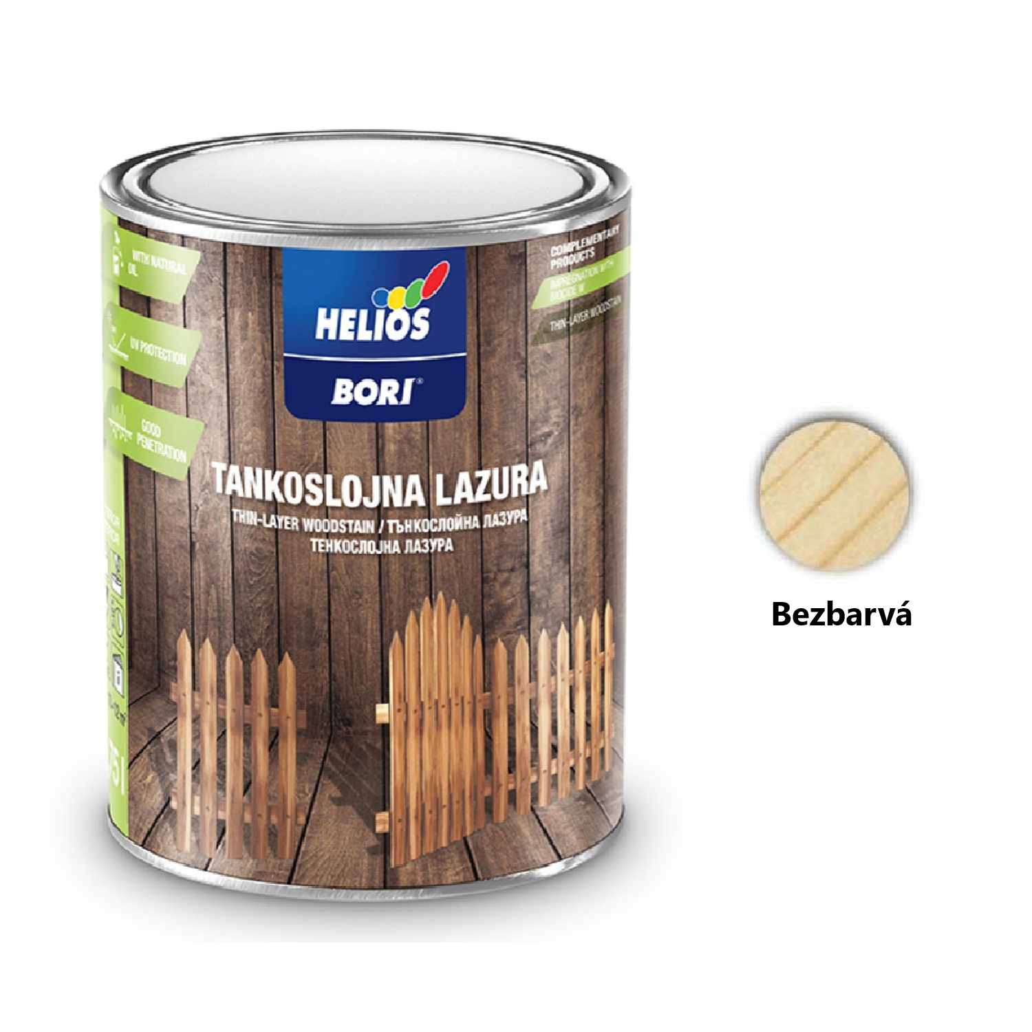 HELIOS BORI Tenkovrstvá lazura na dřevo
