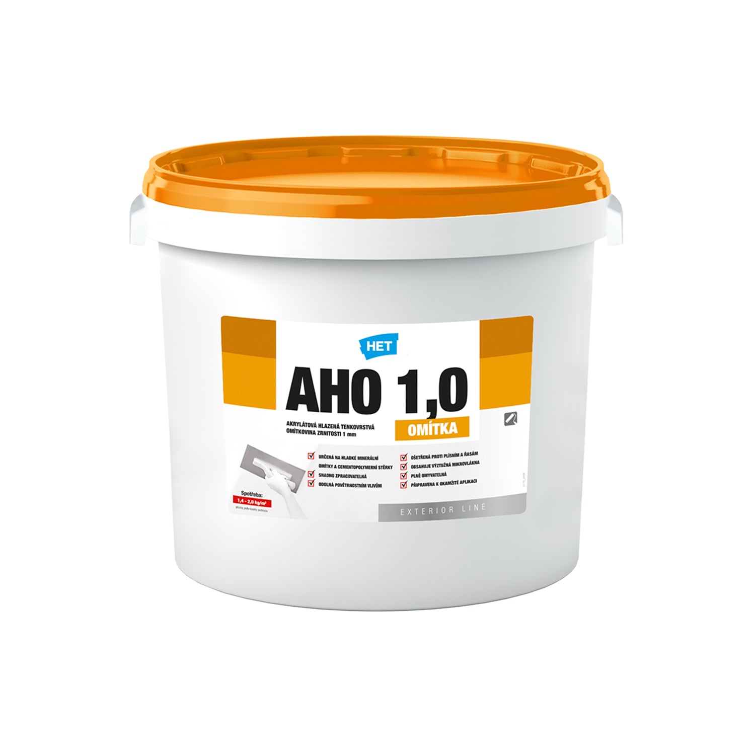HET AHO akrylátová omyvatelná fasádní omítka - 25 kg (1,0 zrnitost)