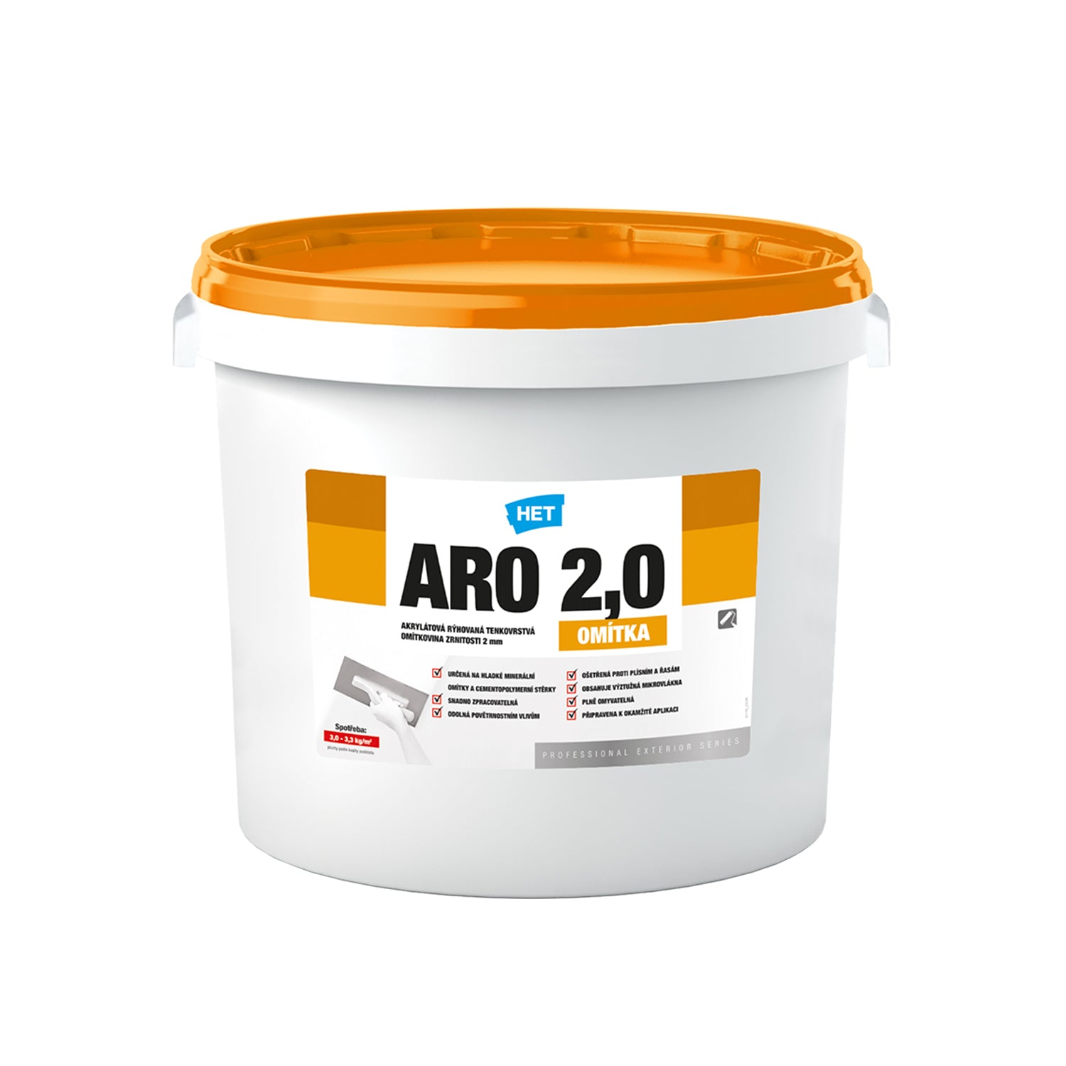 HET ARO akrylátová rýhovaná fasádní omítka 25 kg (2,0 zrnitost)