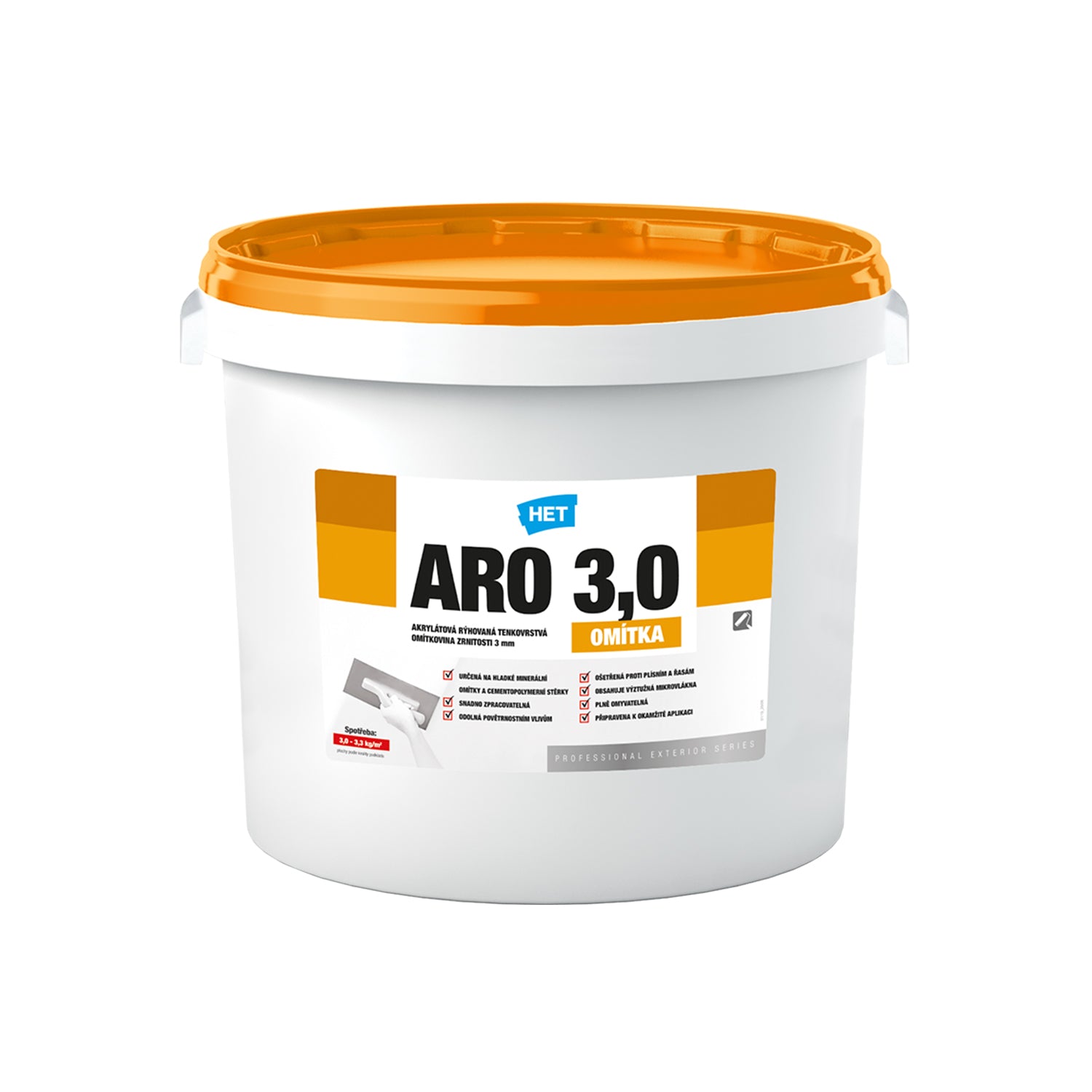 HET ARO akrylátová rýhovaná fasádní omítka 25 kg (3,0 zrnitost)