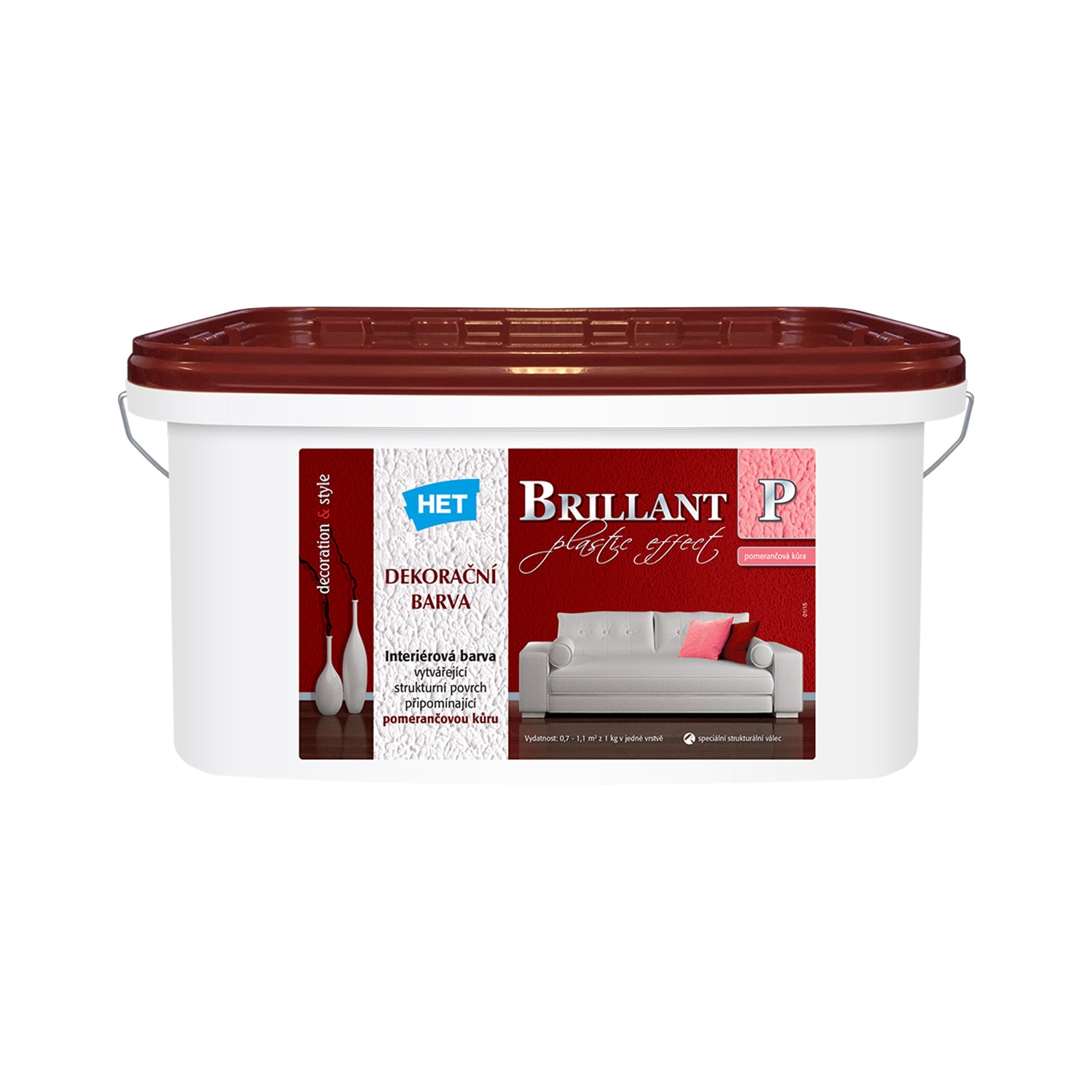 HET BRILLANT P bílá otěruvzdroná interiérová malířská barva na zeď 15 kg