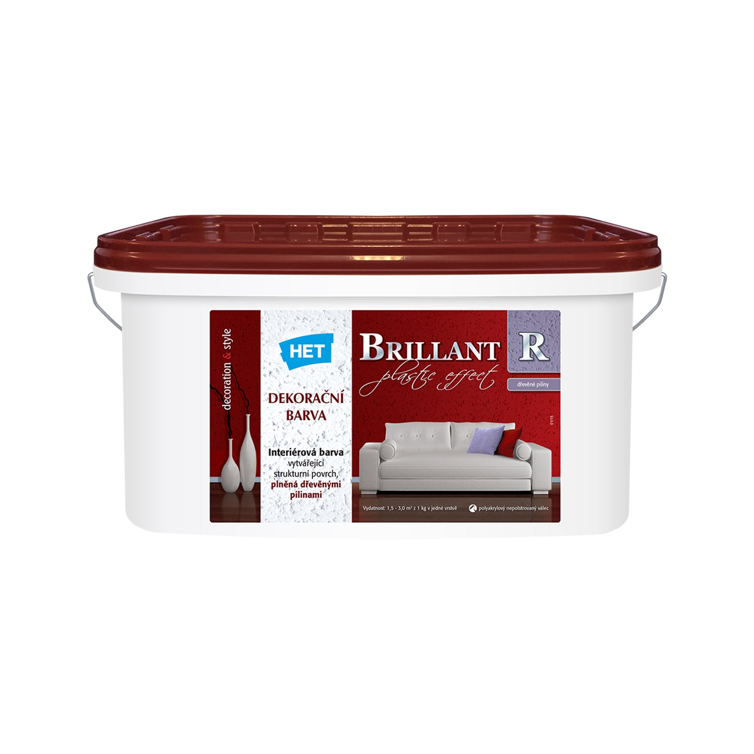 HET BRILLANT R bílá interiérová disperzní malířská barva na zeď 15 kg