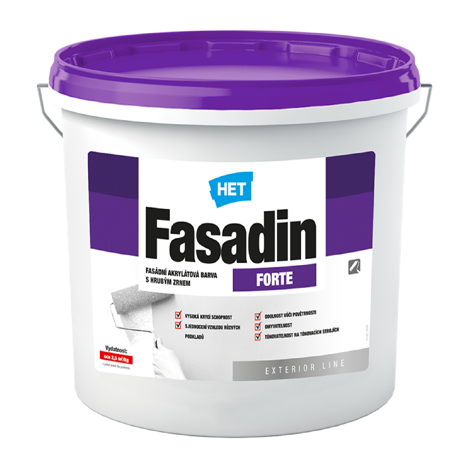 HET Fasadin FORTE bílá omyvatelná akrylátová fasádní barva 5 kg