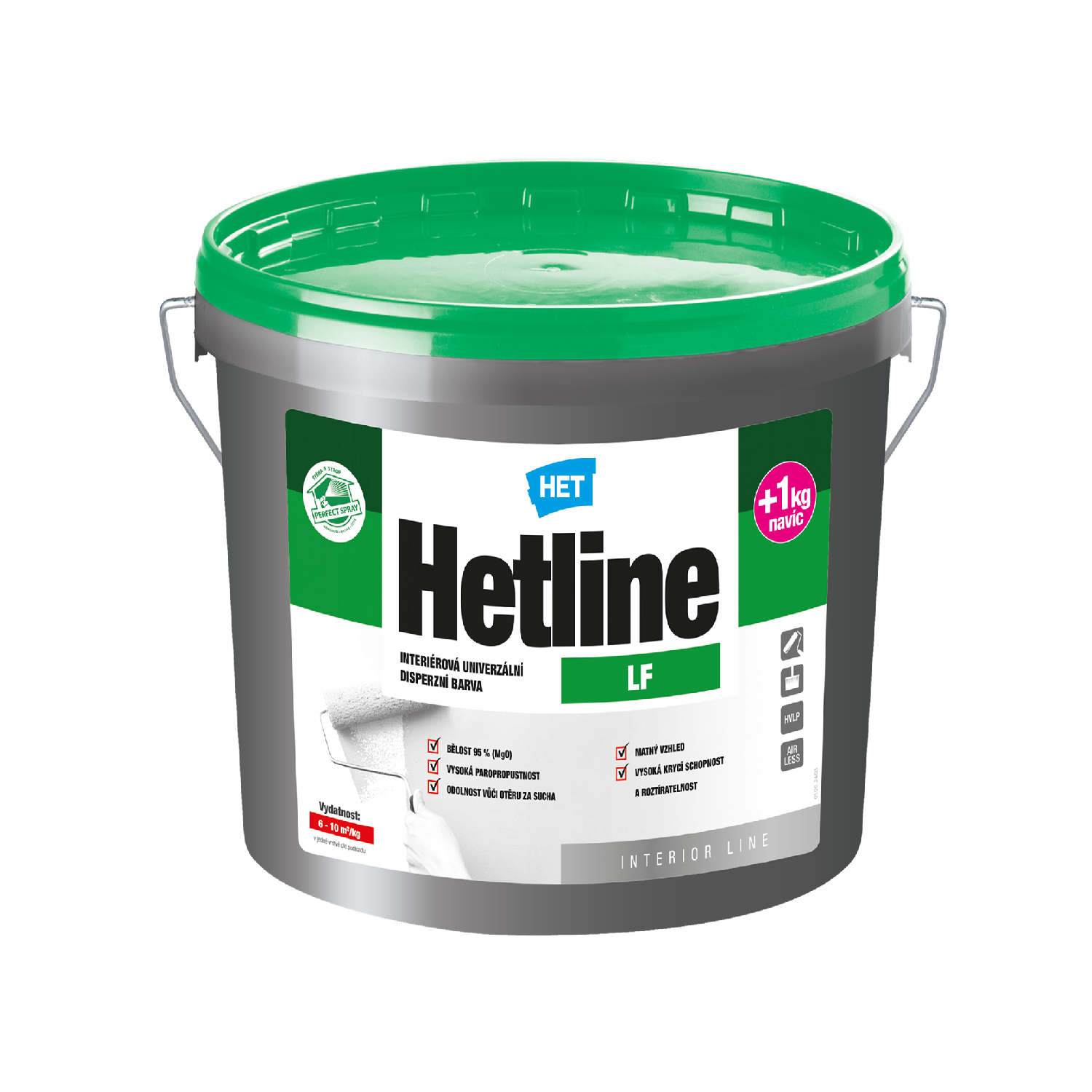 HET Hetline LF bílá disperzní akrylátová barva na zeď 7+1 kg