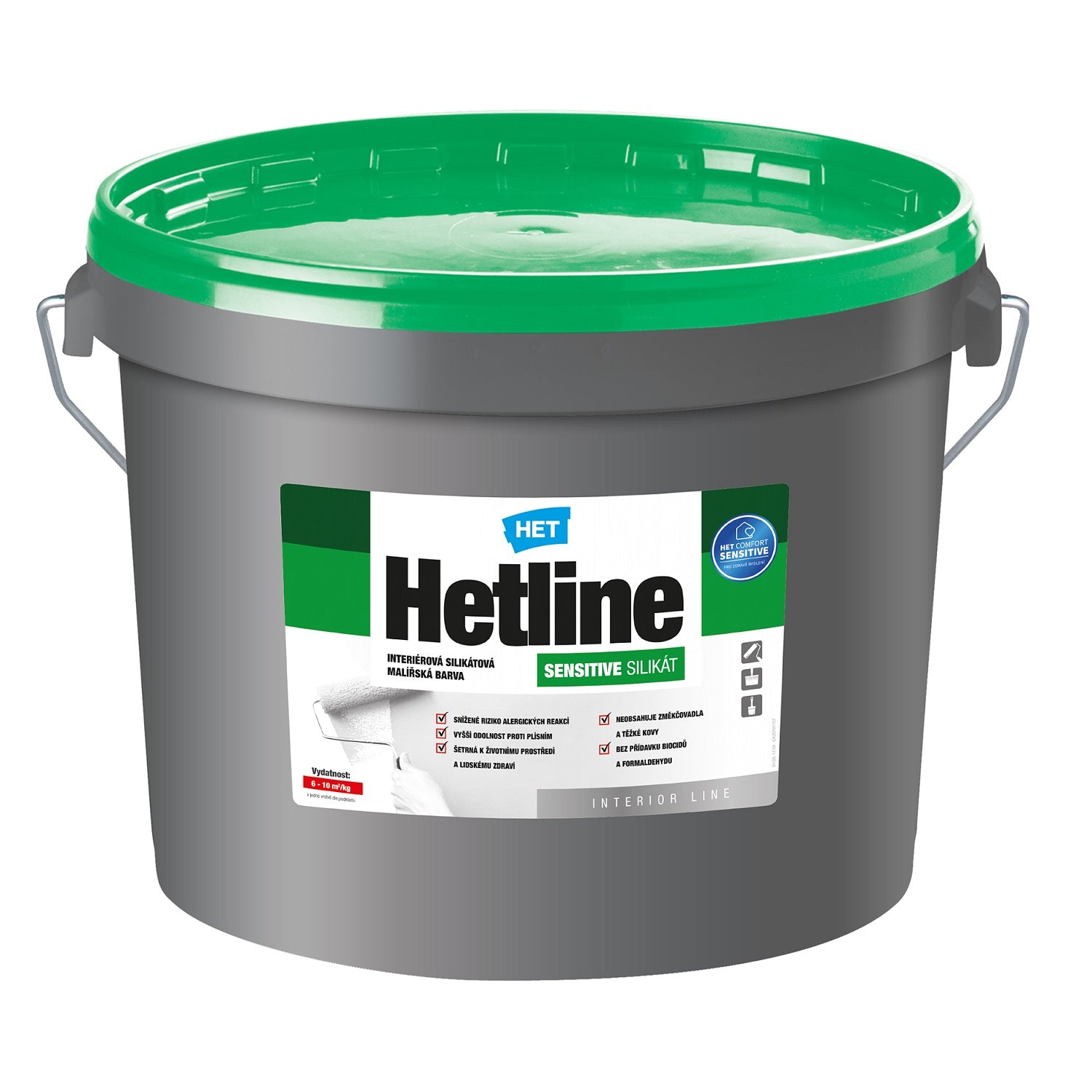 HET Hetline SENSITIVE SILIKÁT bílá interiérová malířská barva na zeď 12 kg
