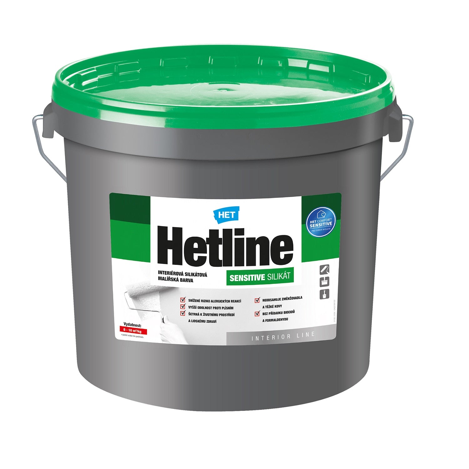 HET Hetline SENSITIVE SILIKÁT bílá interiérová malířská barva na zeď 12 kg
