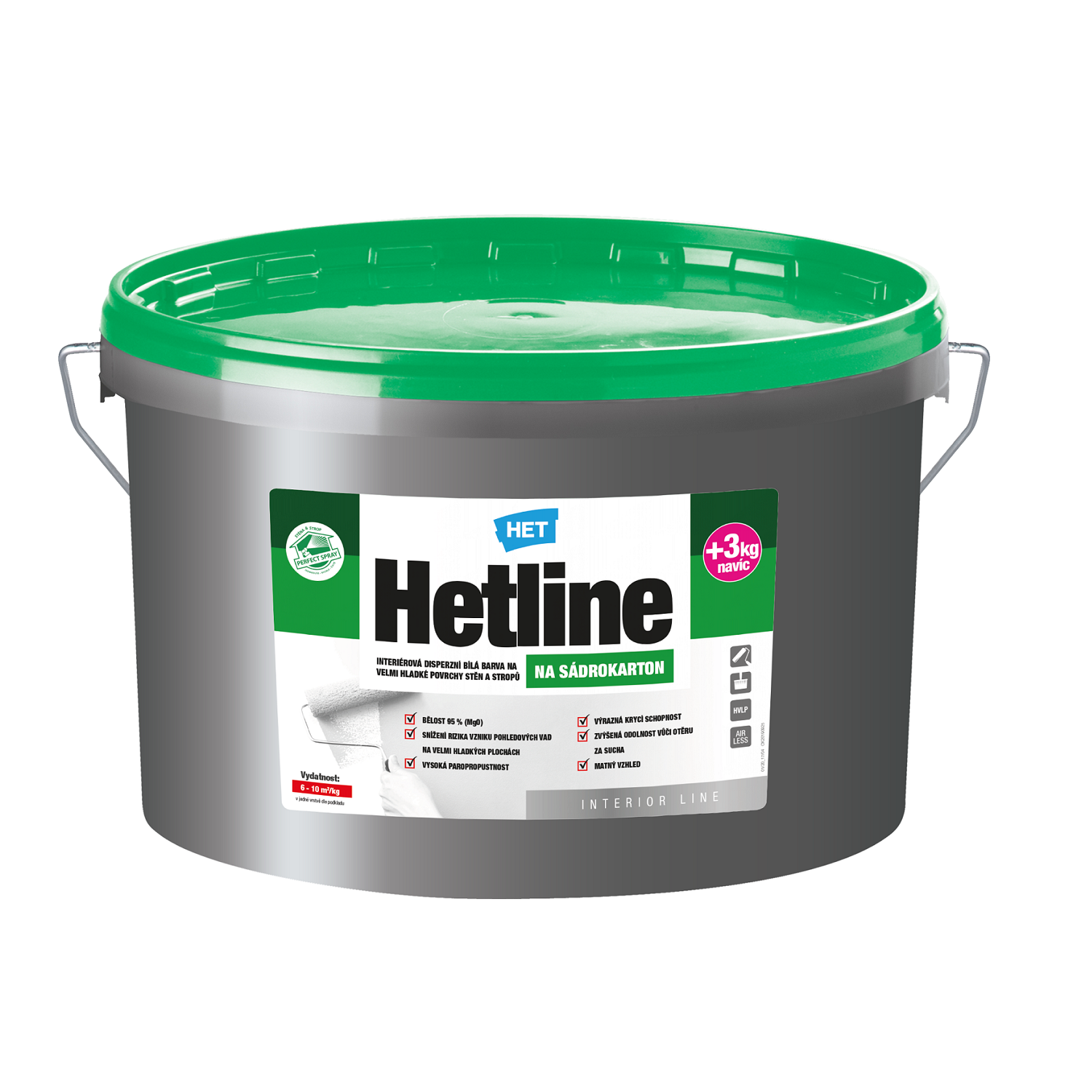 HET Hetline interiérová disperzní bílá barva na sádrokarton 15+3 kg