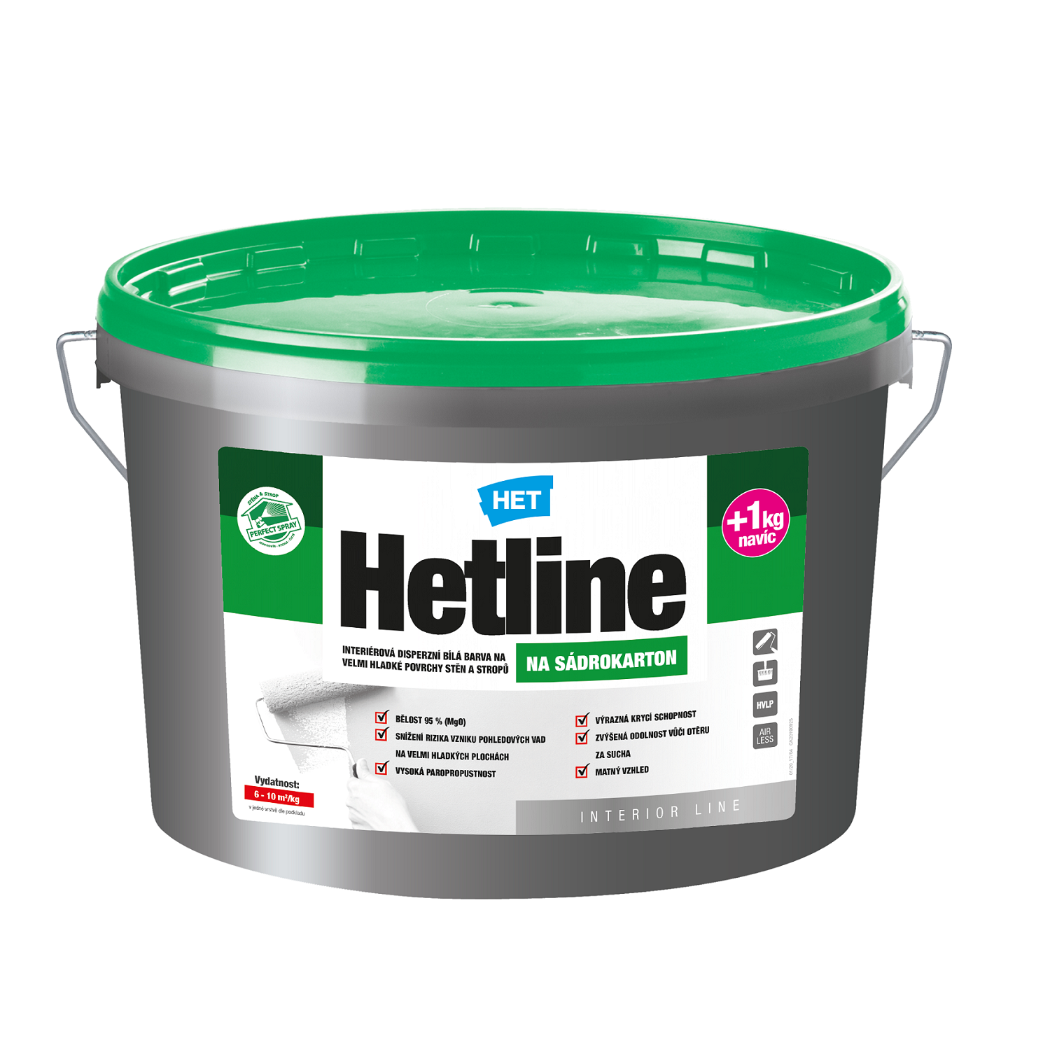 HET Hetline interiérová disperzní bílá barva na sádrokarton 7+1 kg