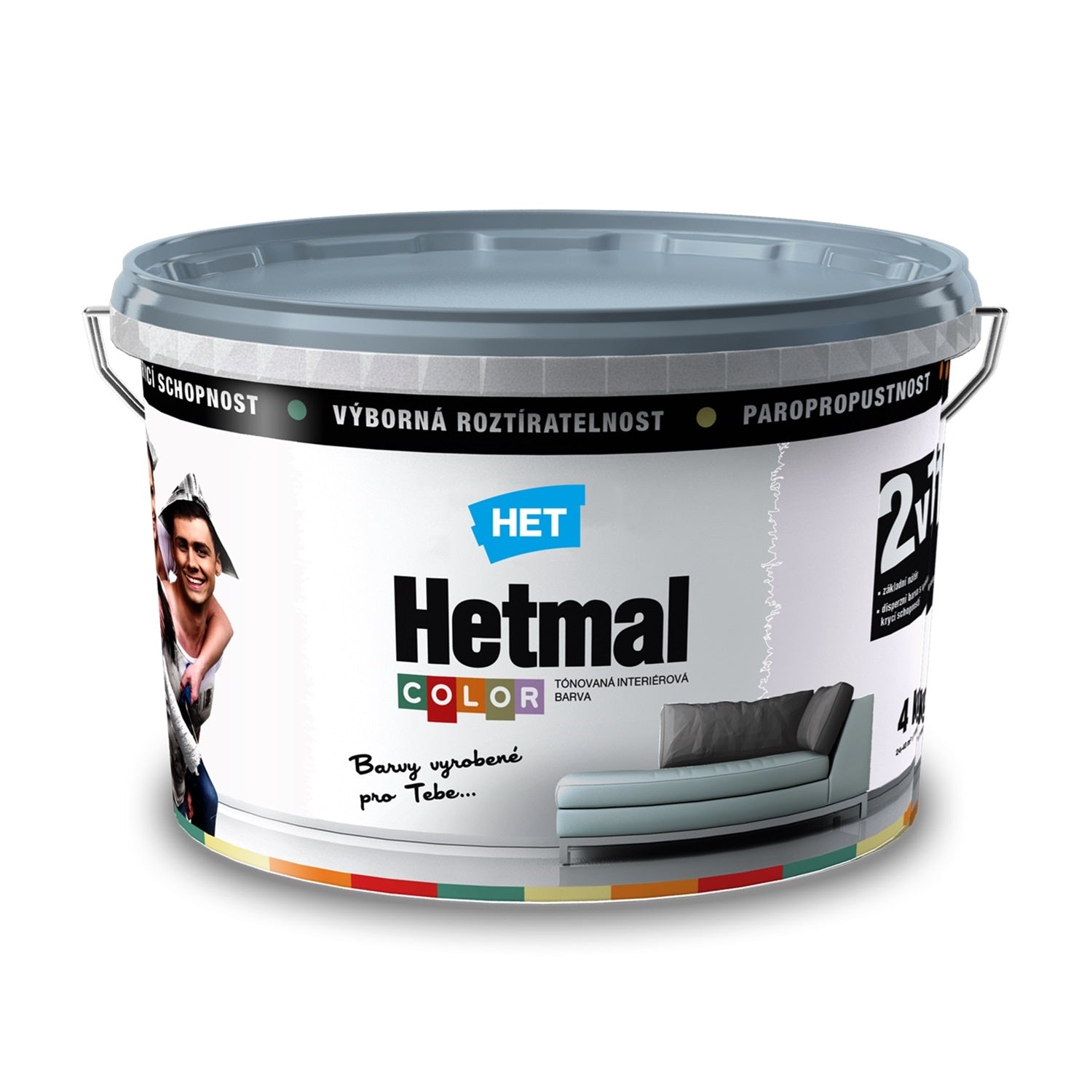 HET Hetmal COLOR otěruvzdorná interiérová akrylátová barva na zeď HL 0103 - smetanová Ema 4 kg