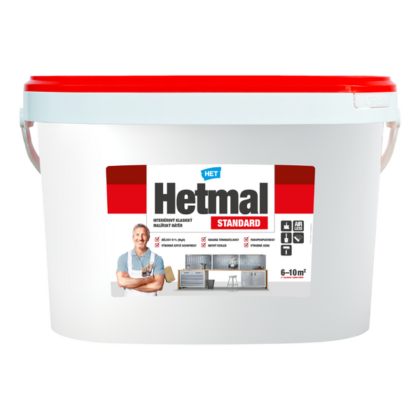 HET Hetmal STANDARD klasický bilý vnitřní malířský nátěr na zeď 25 kg
