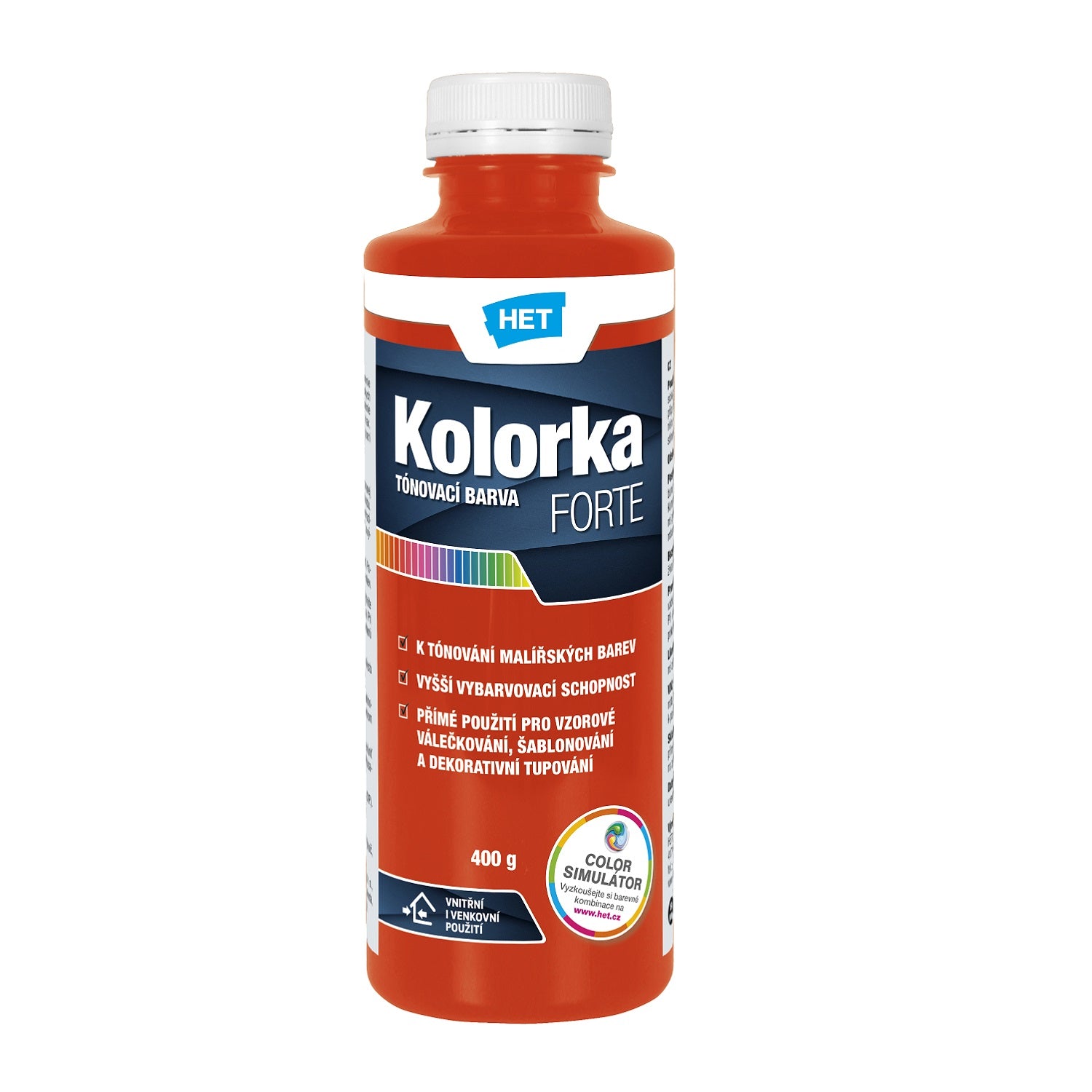 HET KOLORKA FORTE Akrylátová tónovací barva KF 0796 - oranžová 400 g