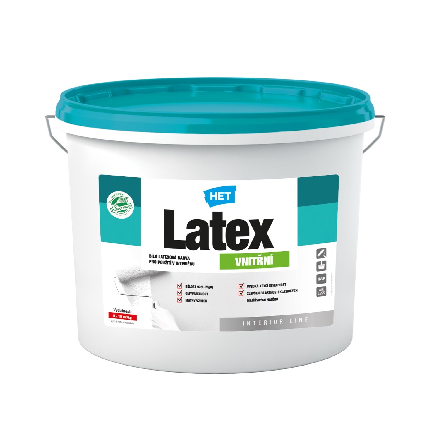 HET Latex VNITŘNÍ bílá omyvatelná latexová interiérová barva na zeď 5 kg