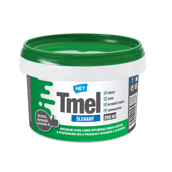 HET ŠLEHANÝ bílý lehčený tmel speciální vyplňovací hmota 250 ml