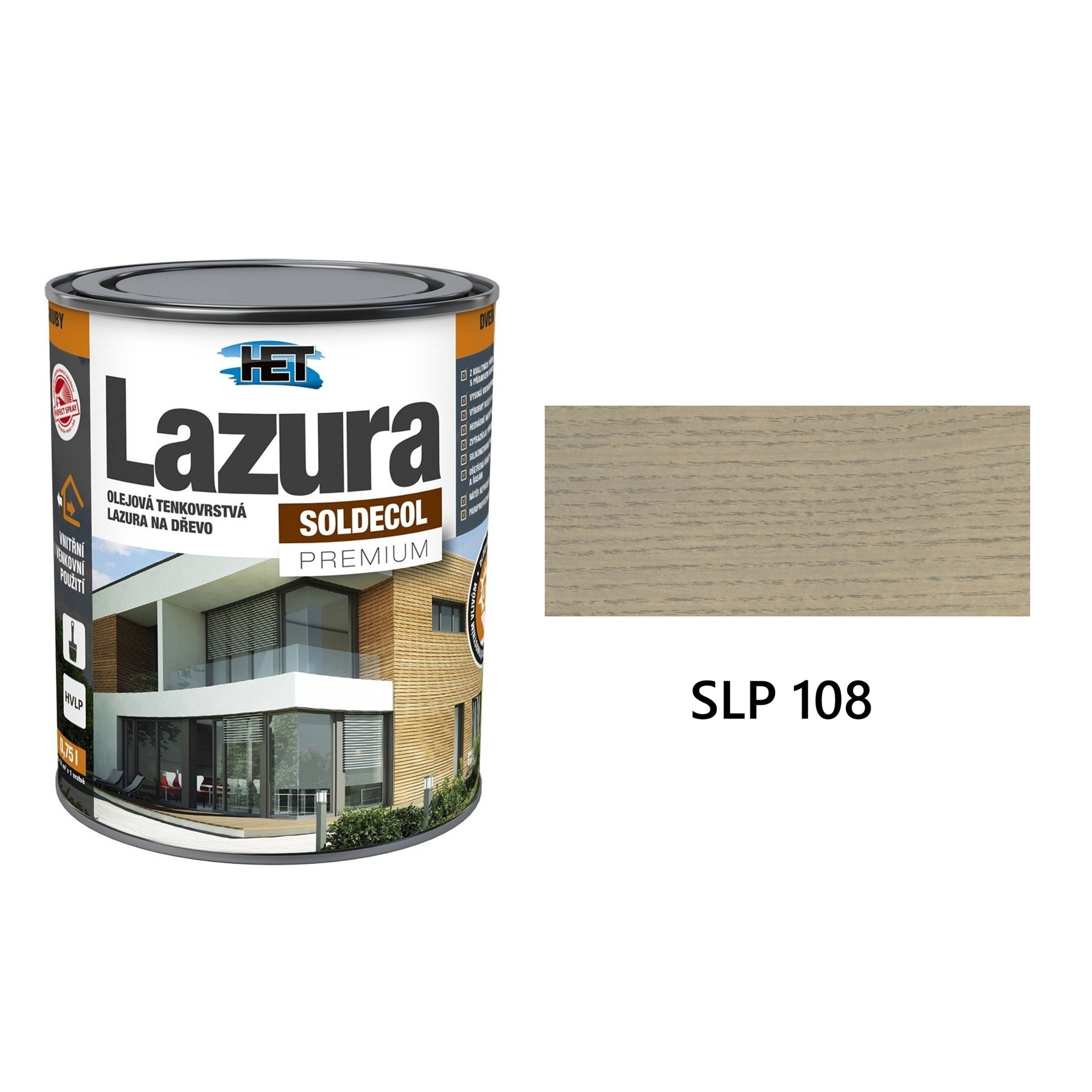 HET SOLDECOL Lazura PREMIUM tenkovrstvá olejová lazura na dřevo SLP 108