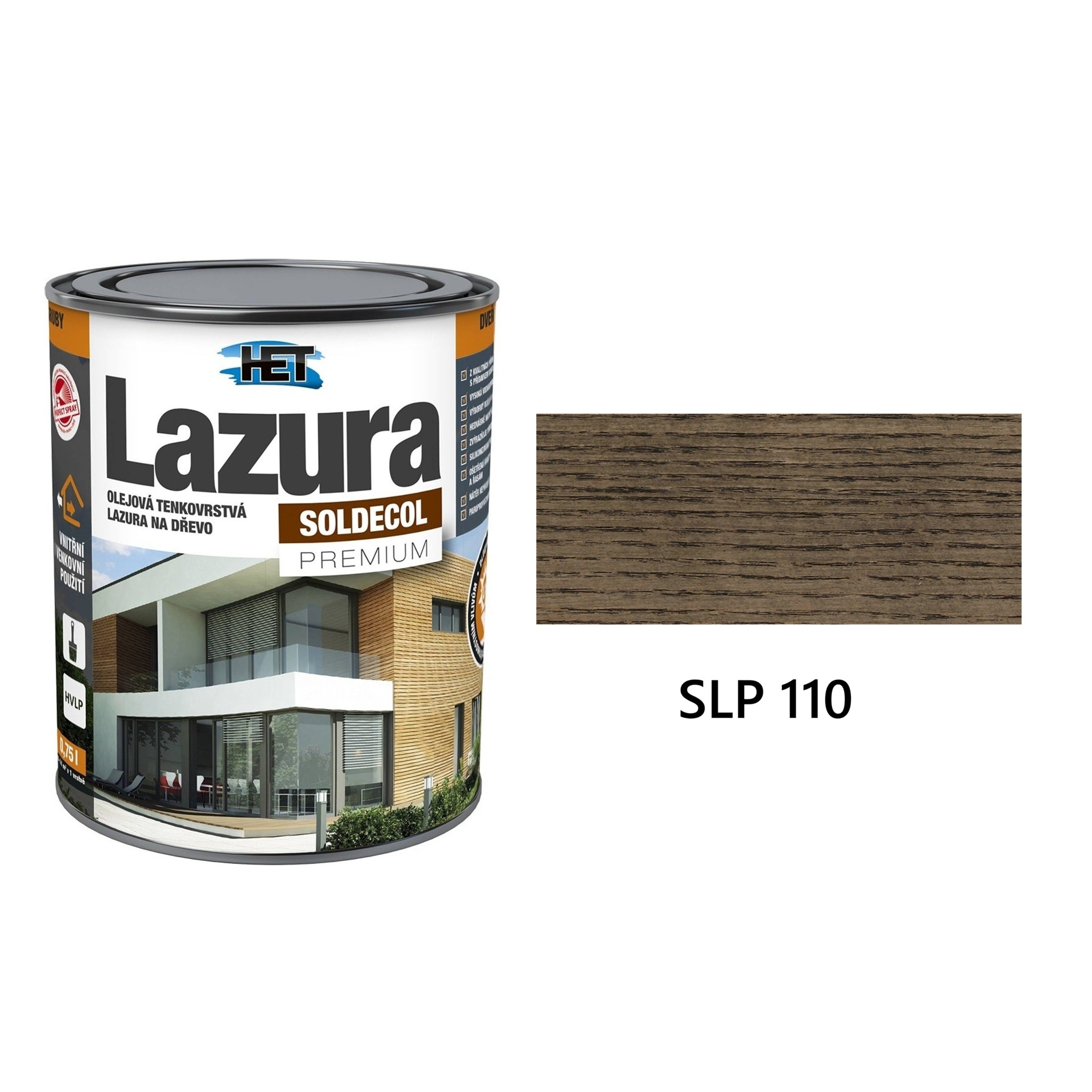 HET SOLDECOL Lazura PREMIUM tenkovrstvá olejová lazura na dřevo SLP 110