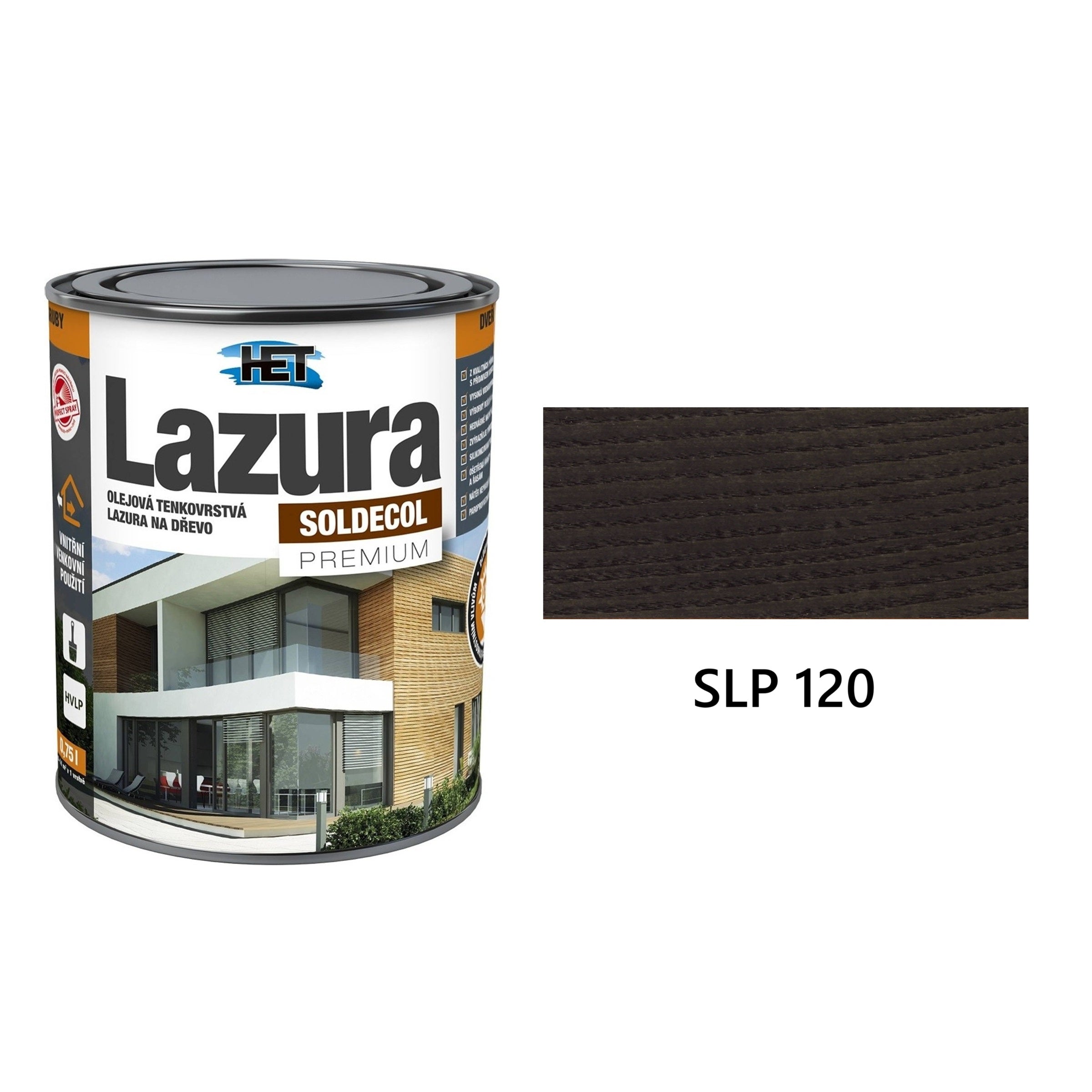 HET SOLDECOL Lazura PREMIUM tenkovrstvá olejová lazura na dřevo SLP 120