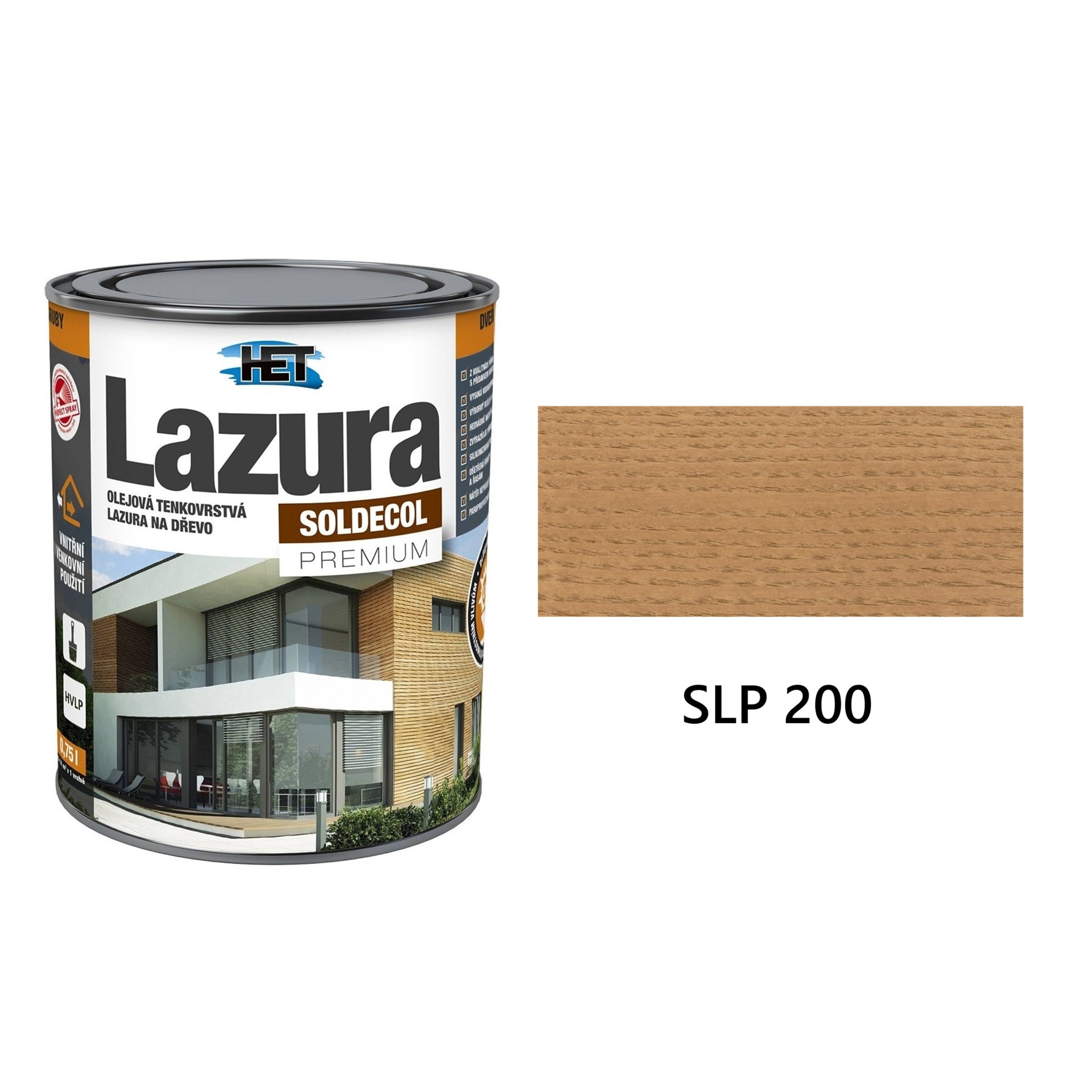 HET SOLDECOL Lazura PREMIUM tenkovrstvá olejová lazura na dřevo SLP 200