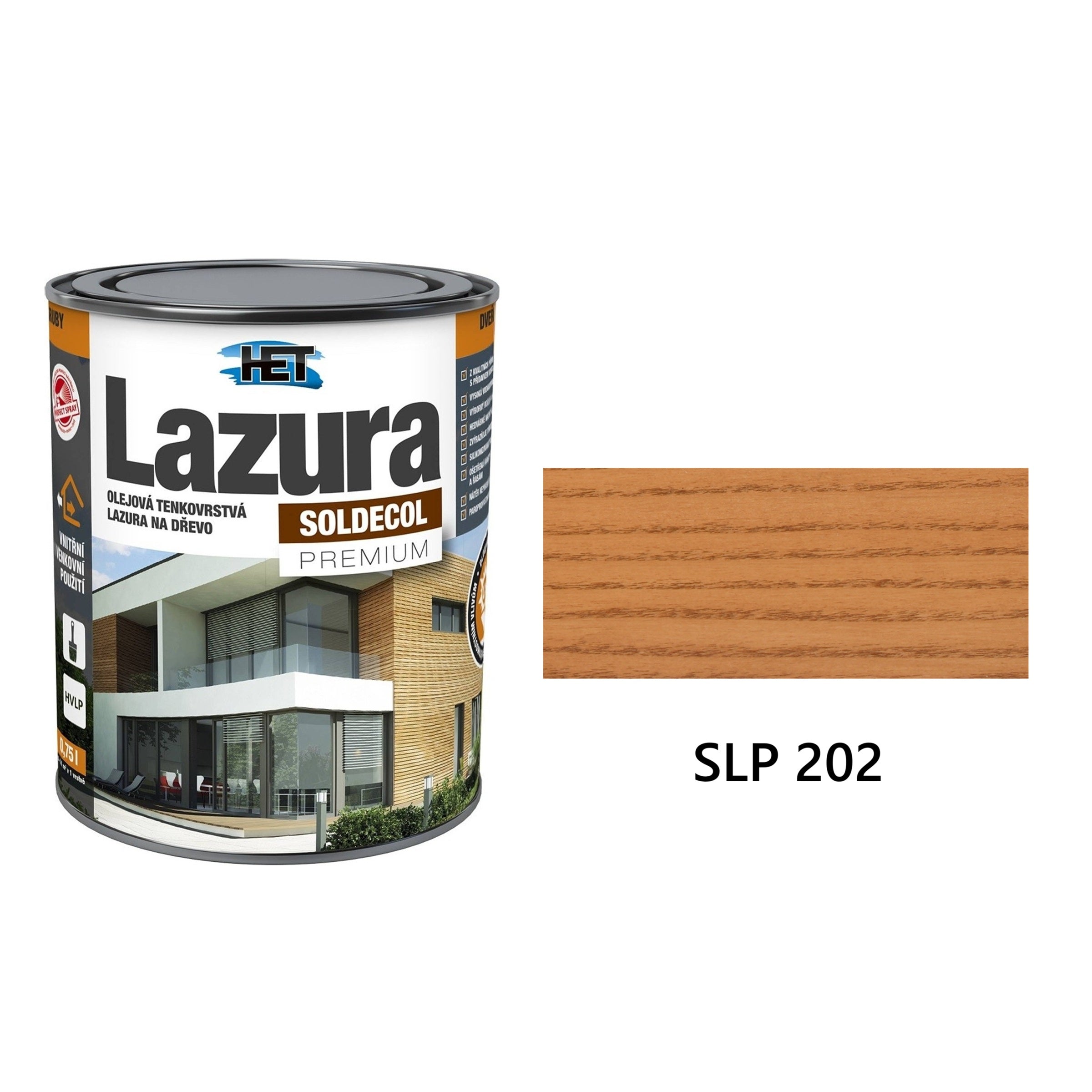 HET SOLDECOL Lazura PREMIUM tenkovrstvá olejová lazura na dřevo SLP 202