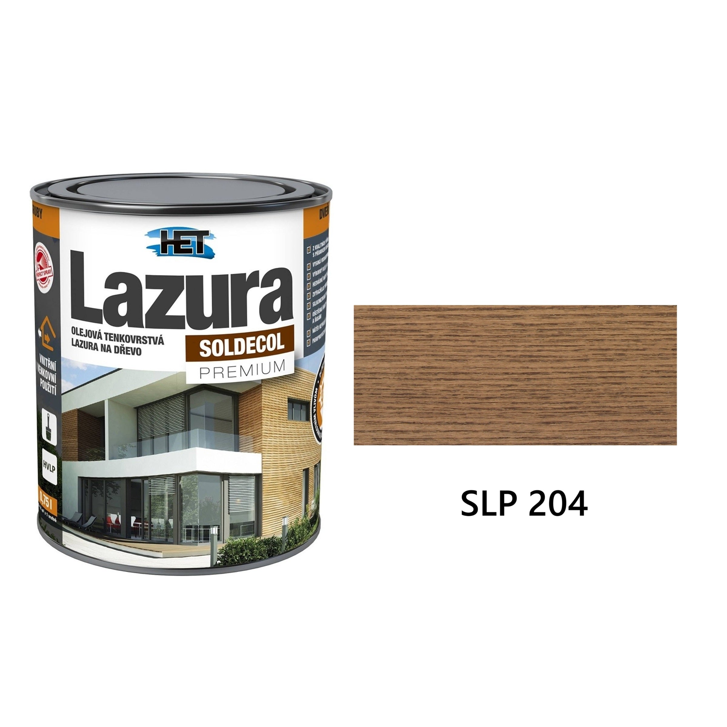 HET SOLDECOL Lazura PREMIUM tenkovrstvá olejová lazura na dřevo SLP204