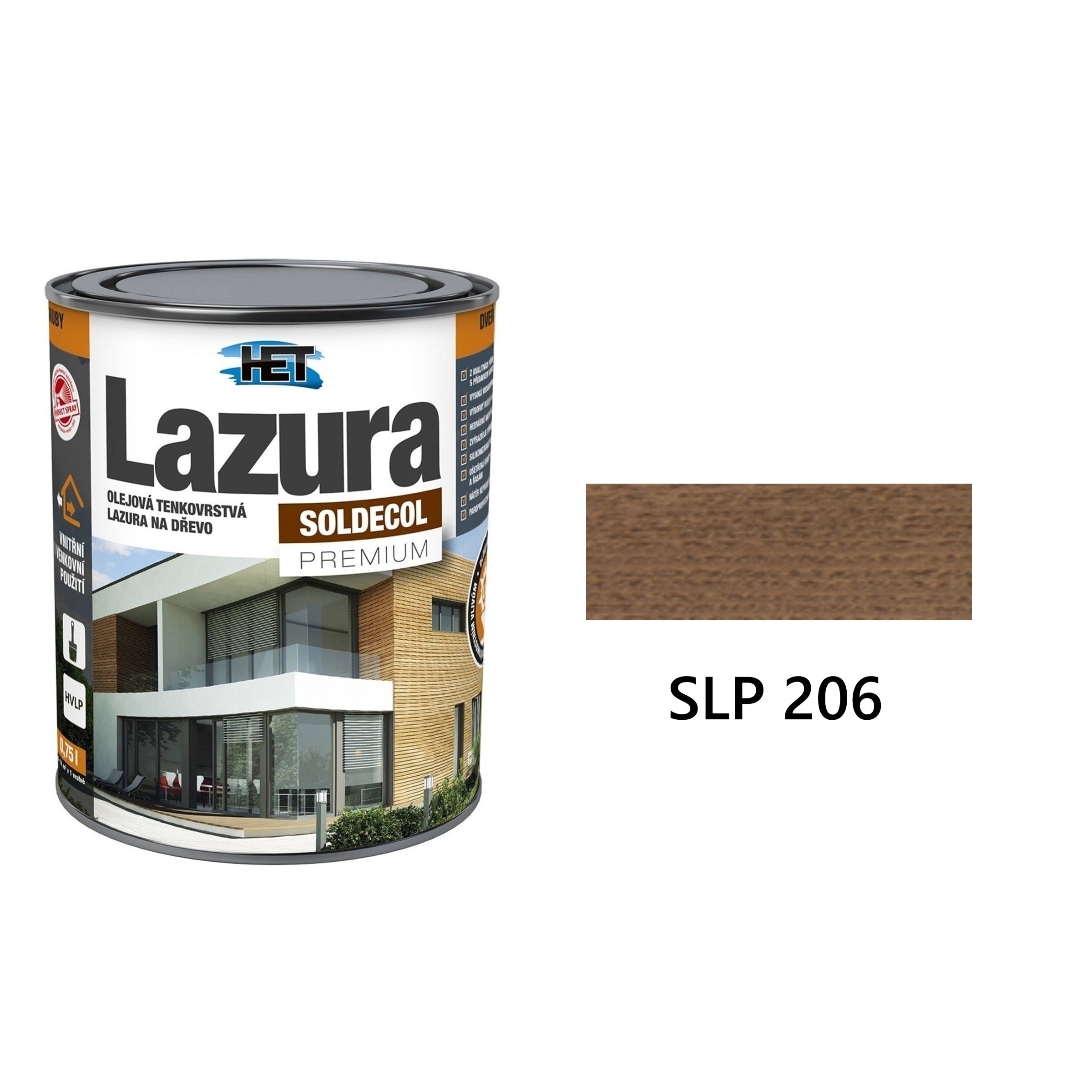HET SOLDECOL Lazura PREMIUM tenkovrstvá olejová lazura na dřevo SLP 206