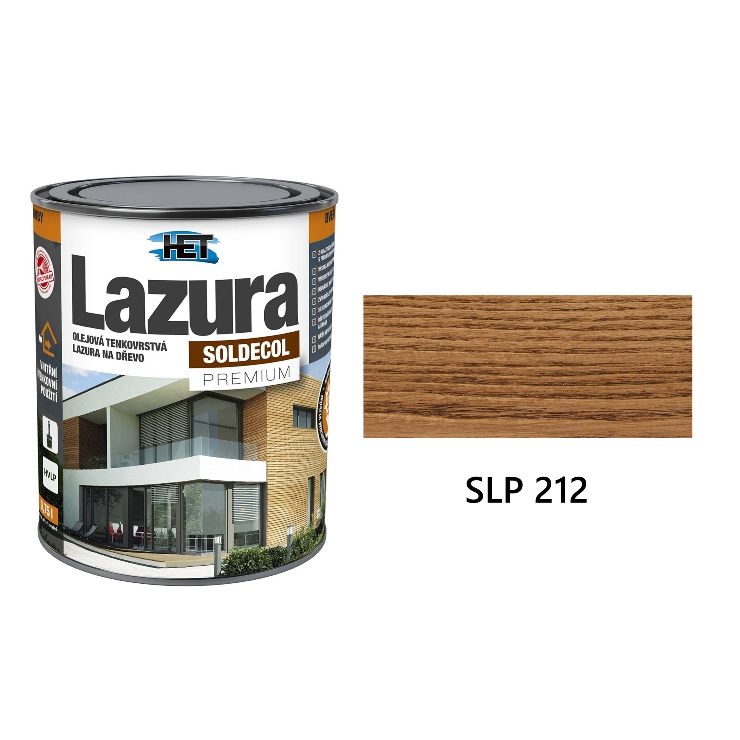HET SOLDECOL Lazura PREMIUM tenkovrstvá olejová lazura na dřevo SLP 212