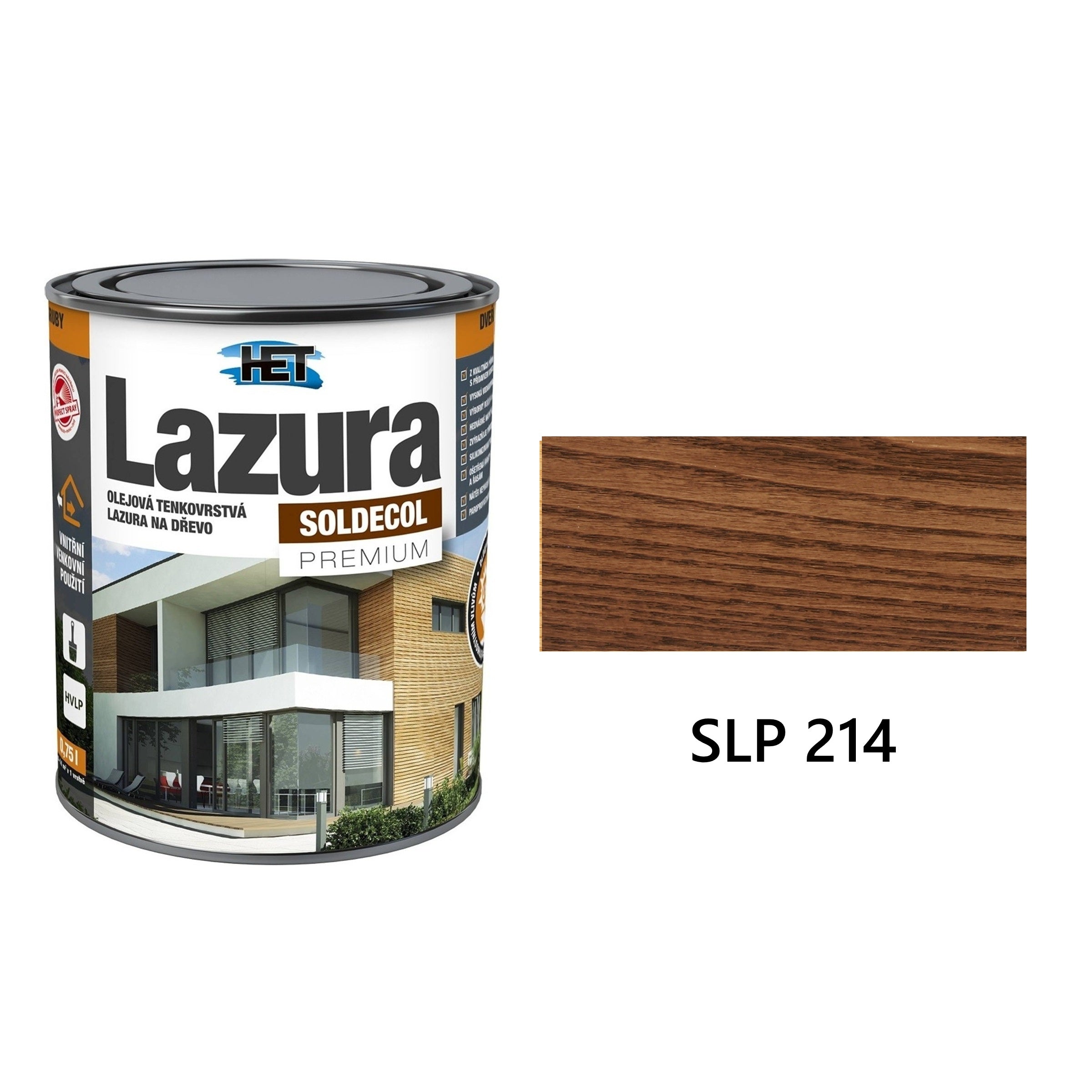 HET SOLDECOL Lazura PREMIUM tenkovrstvá olejová lazura na dřevo SLP 214