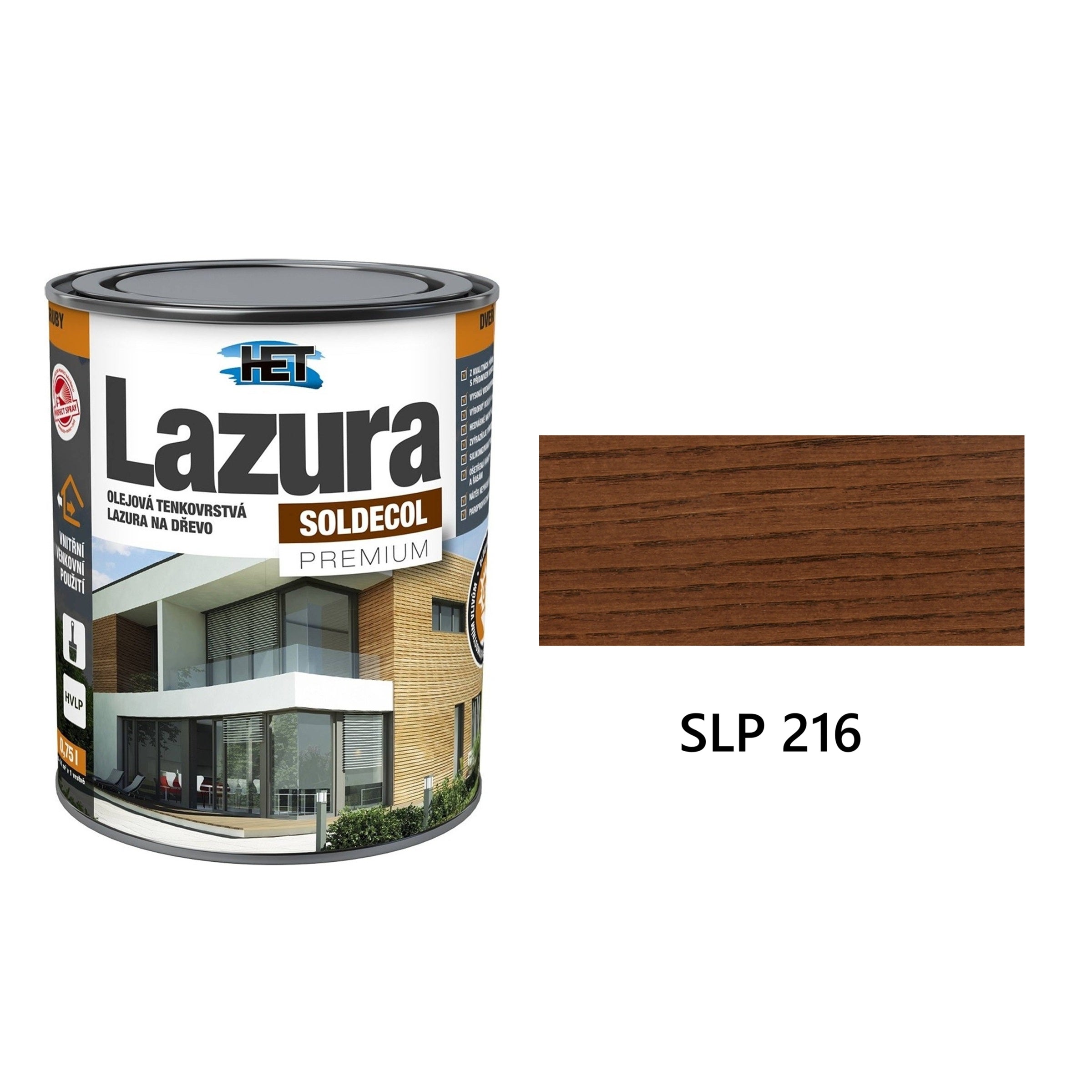 HET SOLDECOL Lazura PREMIUM tenkovrstvá olejová lazura na dřevo SLP 216