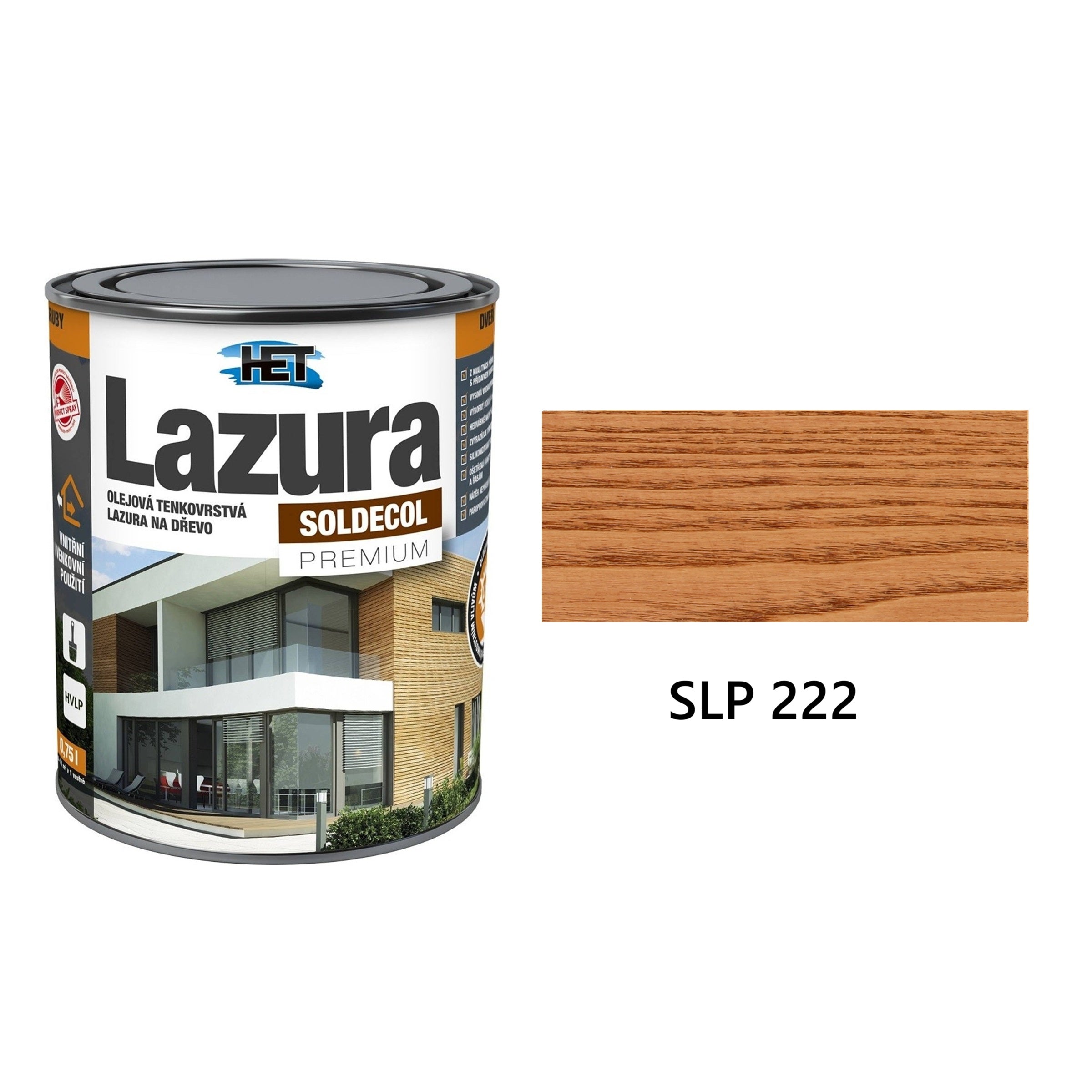 HET SOLDECOL Lazura PREMIUM tenkovrstvá olejová lazura na dřevo SLP 222