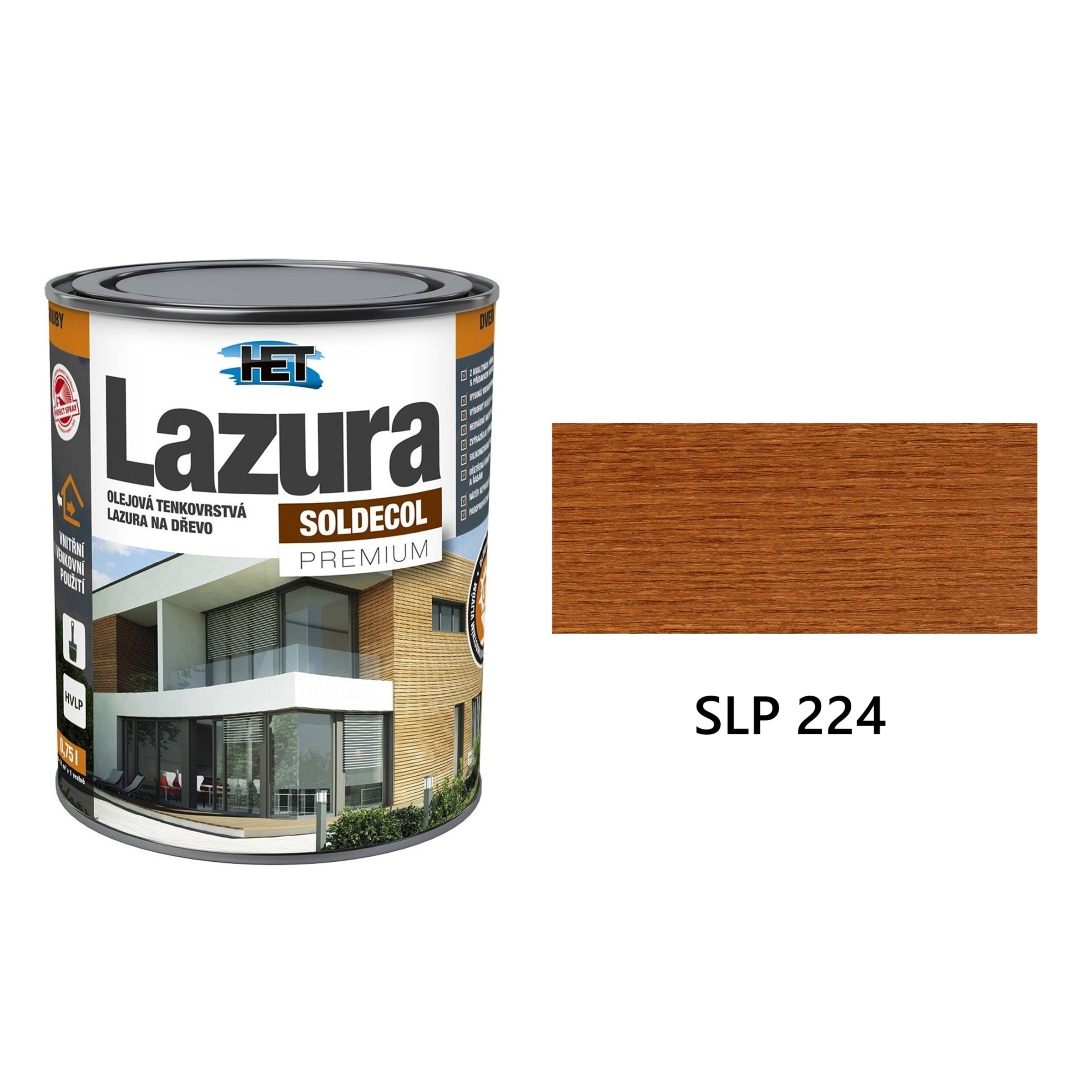 HET SOLDECOL Lazura PREMIUM tenkovrstvá olejová lazura na dřevo SLP 224