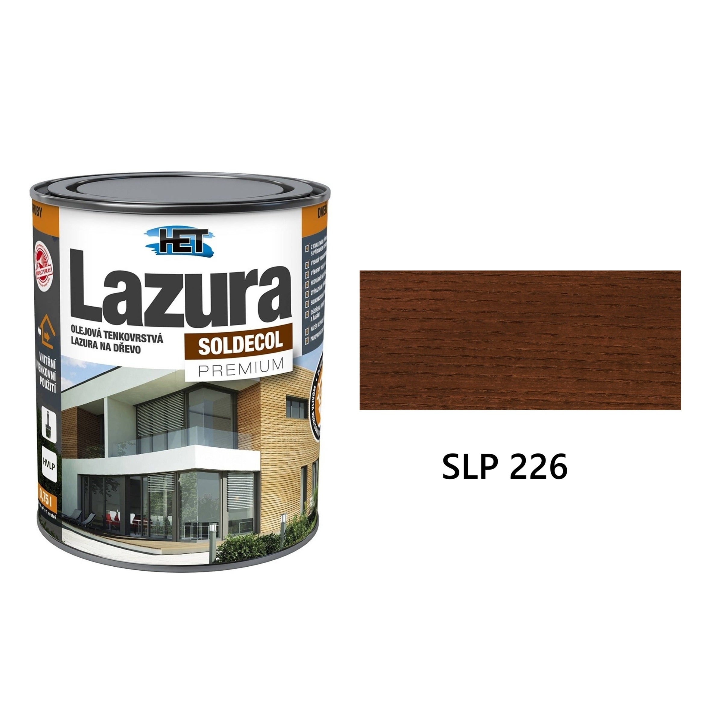 HET SOLDECOL Lazura PREMIUM tenkovrstvá olejová lazura na dřevo SLP 226