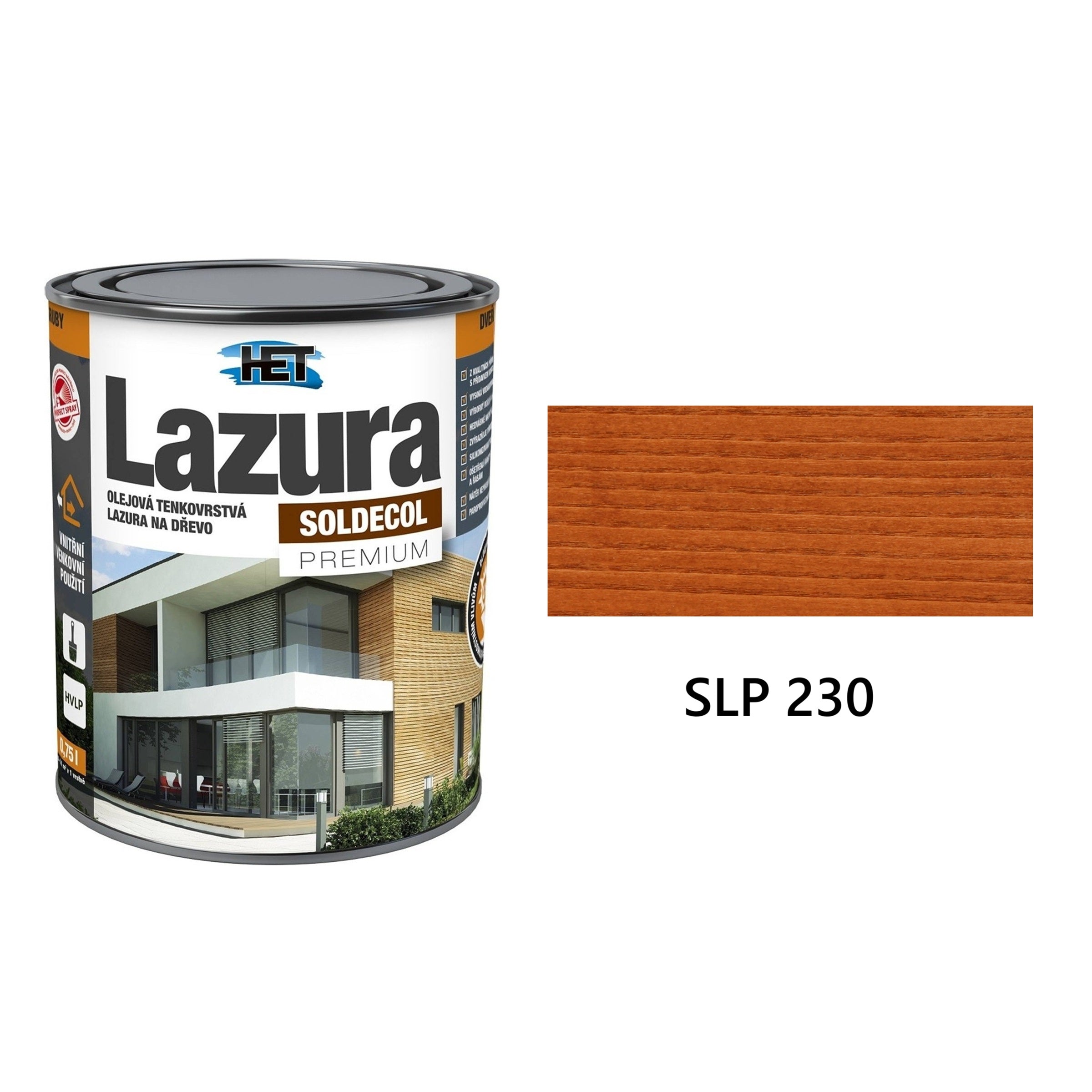 HET SOLDECOL Lazura PREMIUM tenkovrstvá olejová lazura na dřevo SLP 230
