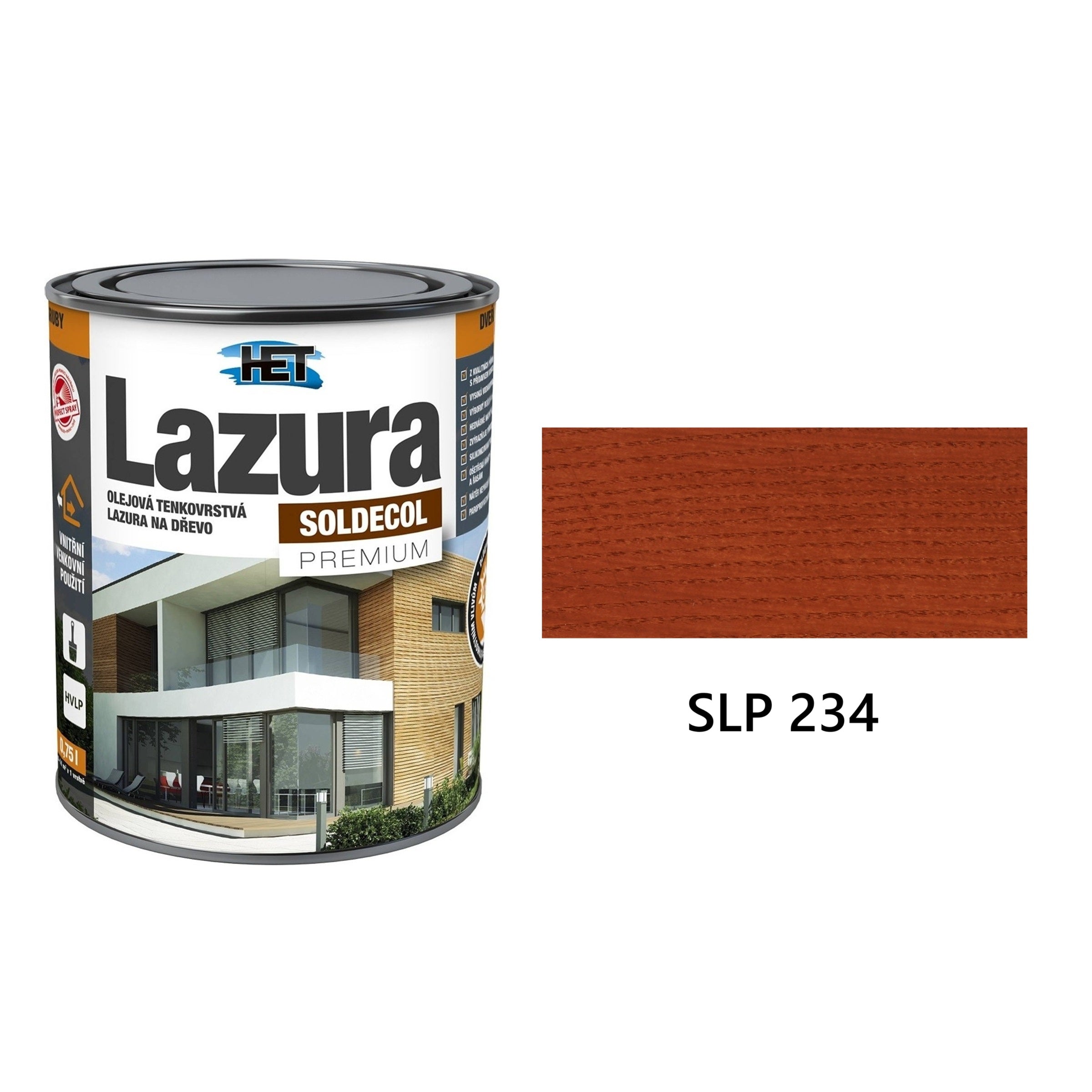 HET SOLDECOL Lazura PREMIUM tenkovrstvá olejová lazura na dřevo SLP 234