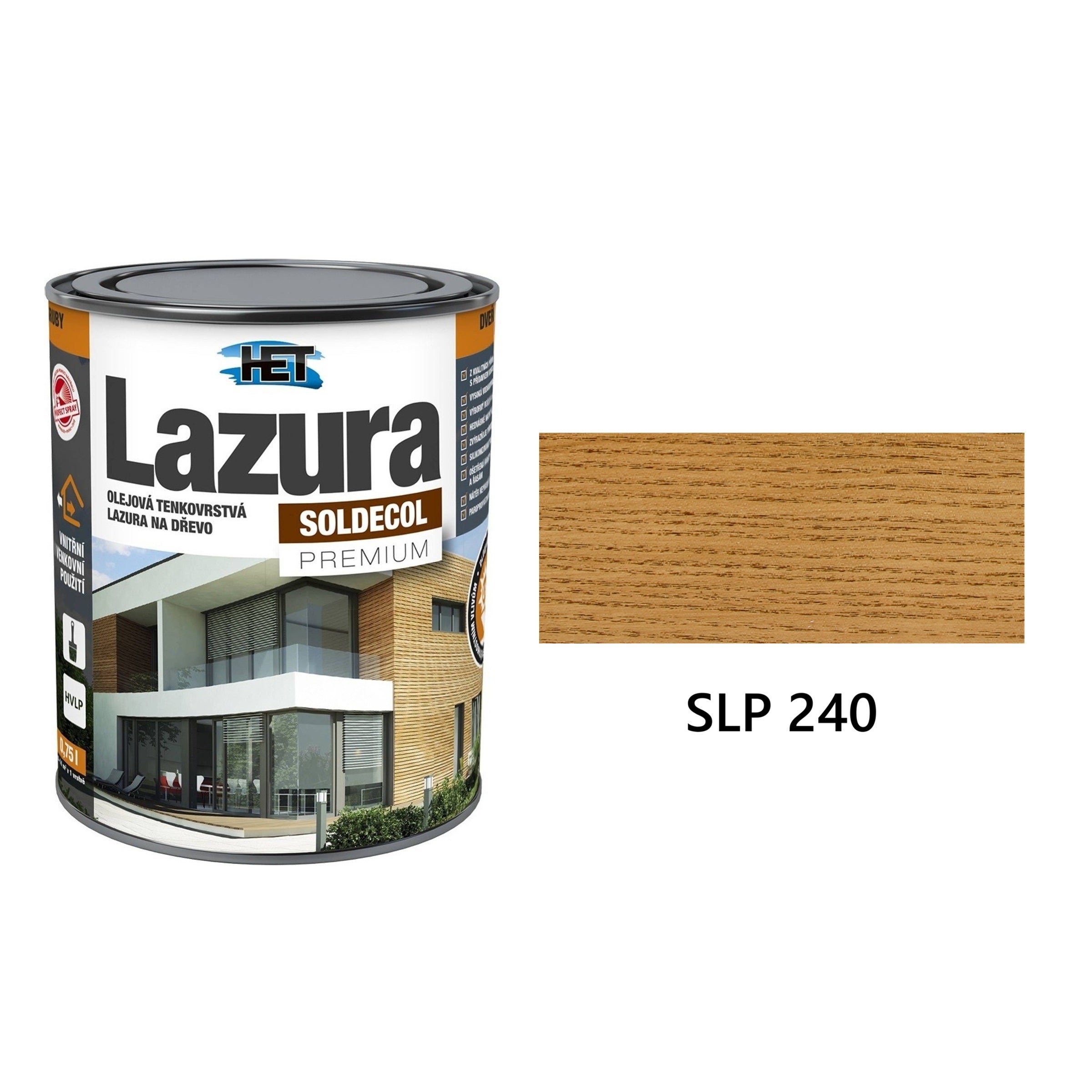 HET SOLDECOL Lazura PREMIUM tenkovrstvá olejová lazura na dřevo SLP 240